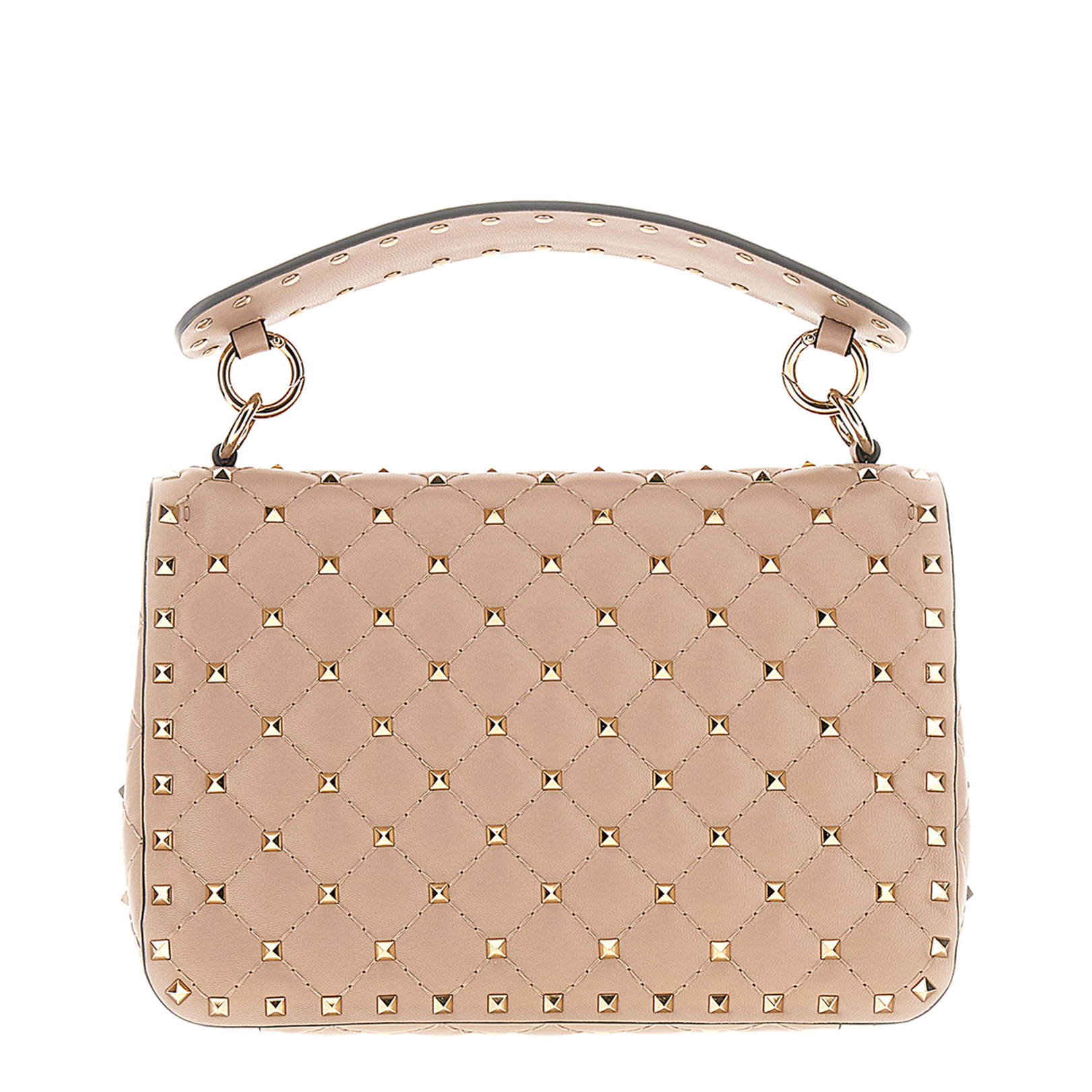 Antique Pink Nappa Leather Medium Rockstud Spike Handbag - Image 3