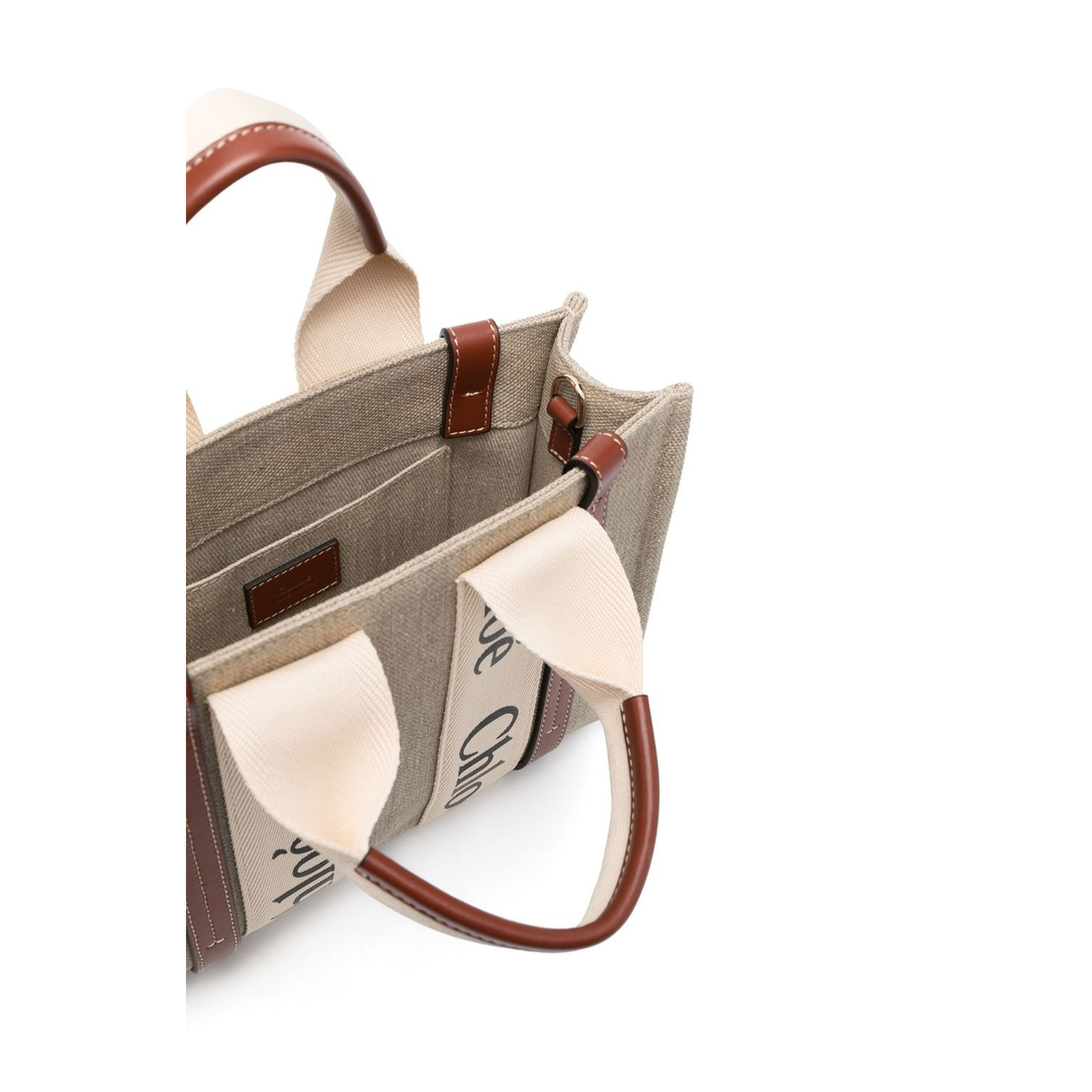 Woody Small Linen Canvas Tote - Marrón - Image 5