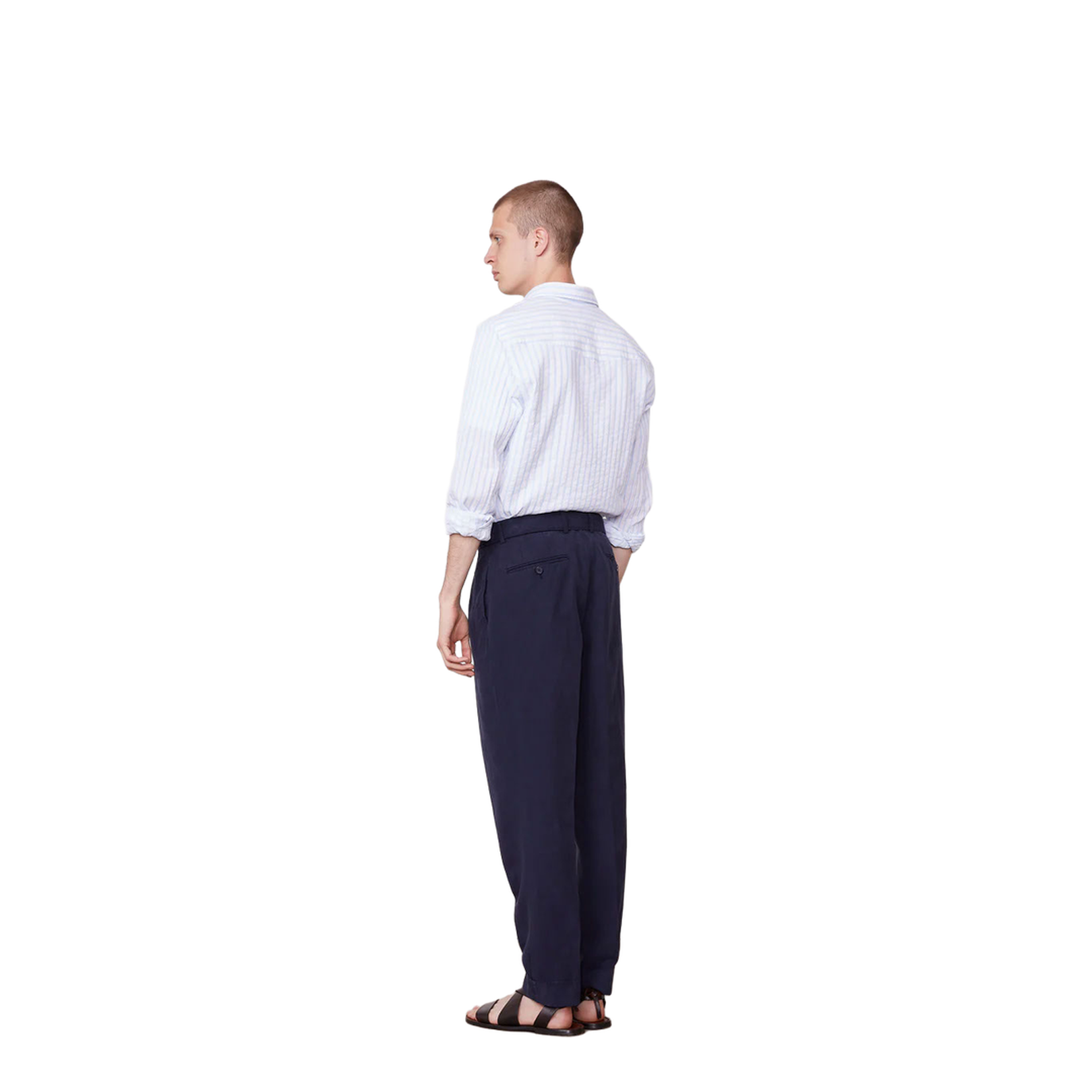 Pierre Cotton-linen Pants In Blue - Image 4