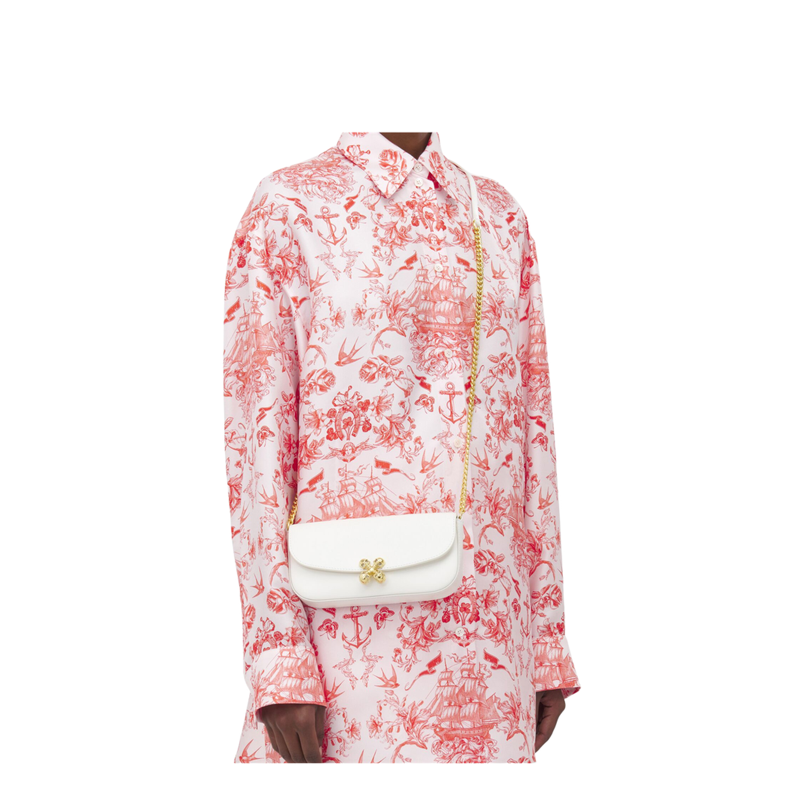 Small Skull Flower Bag in Ivory - Image 4