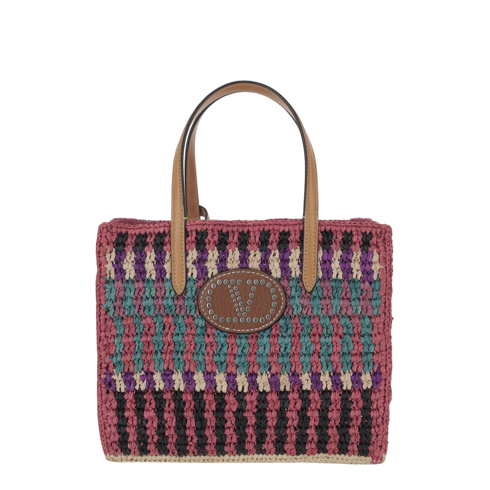 Multicolor Crochet VLogo Handbag - Image 1