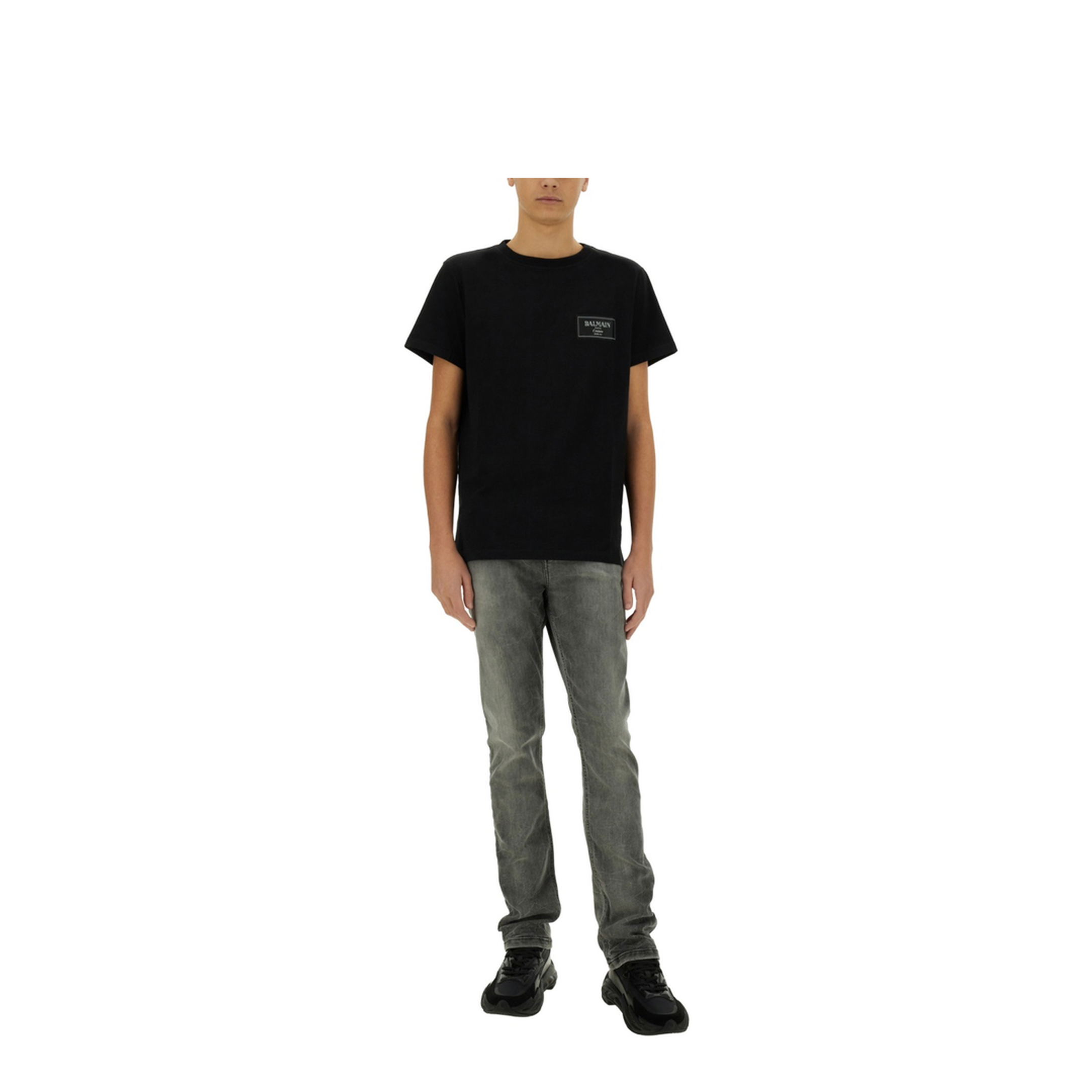 T-shirt with Couture Label Black - Image 2