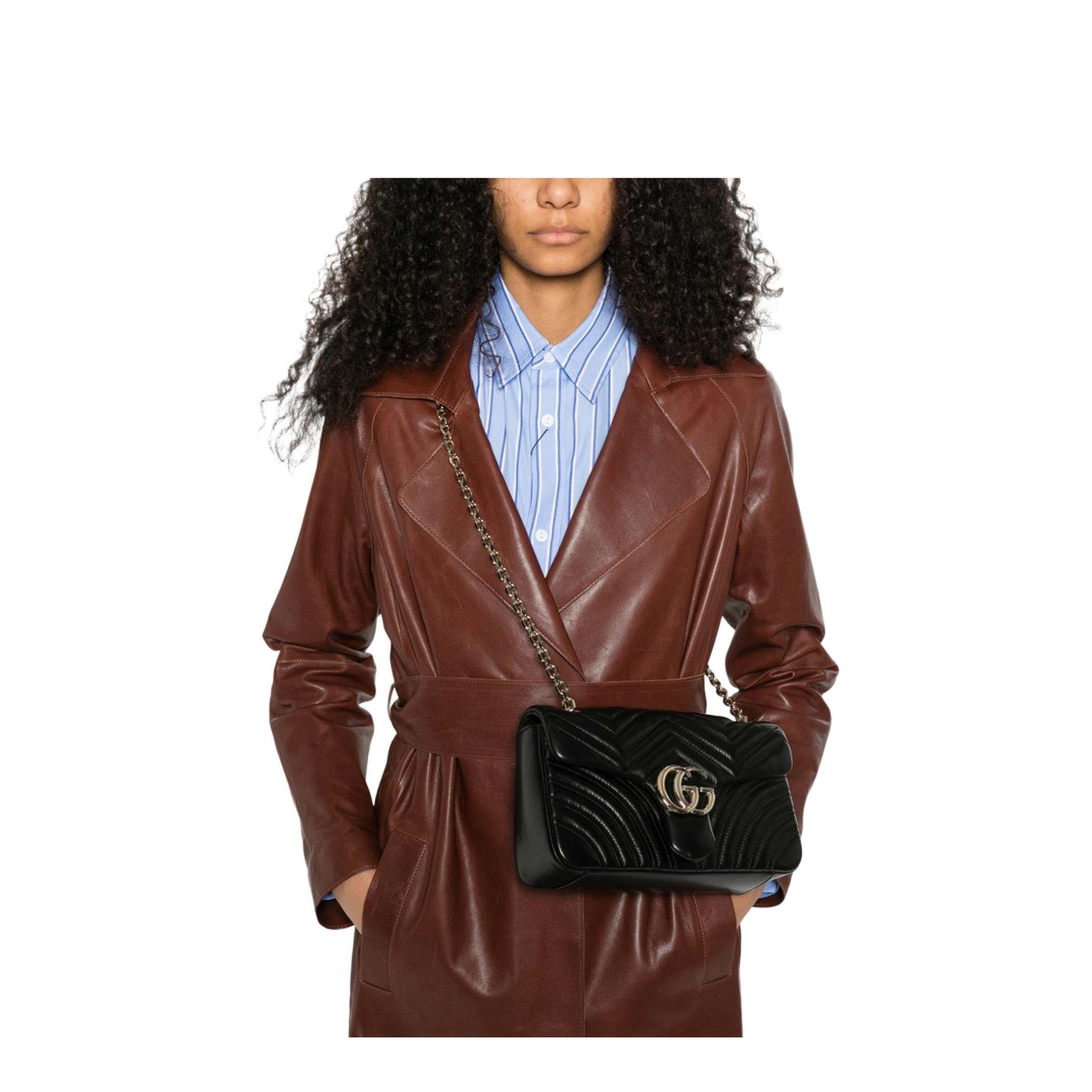 GG Marmont Medium Shoulder Bag - Black - Image 2