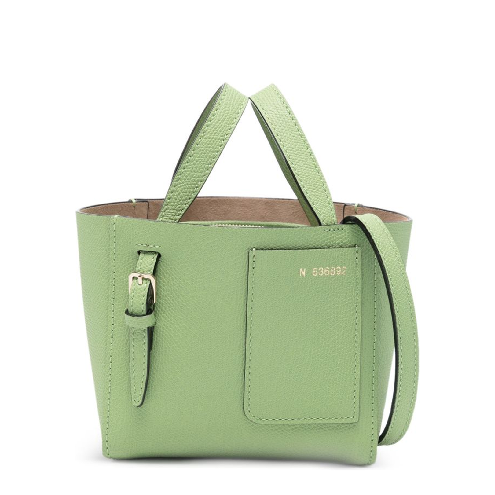 Micro Leather Bucket Bag Green - Image 1