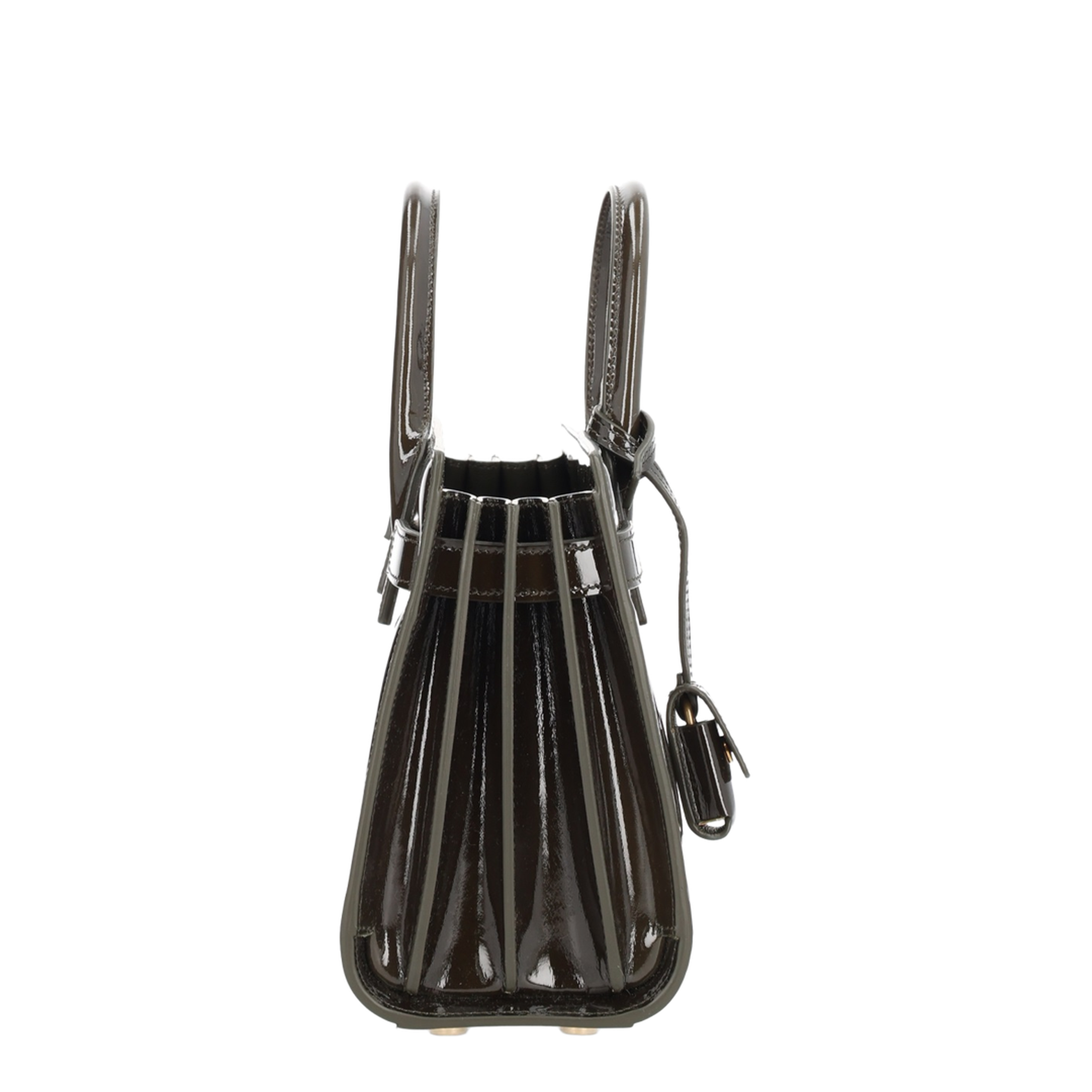 Sac De Jour Nano Patent Calf Leather Top Handle Bag - Green - Image 8