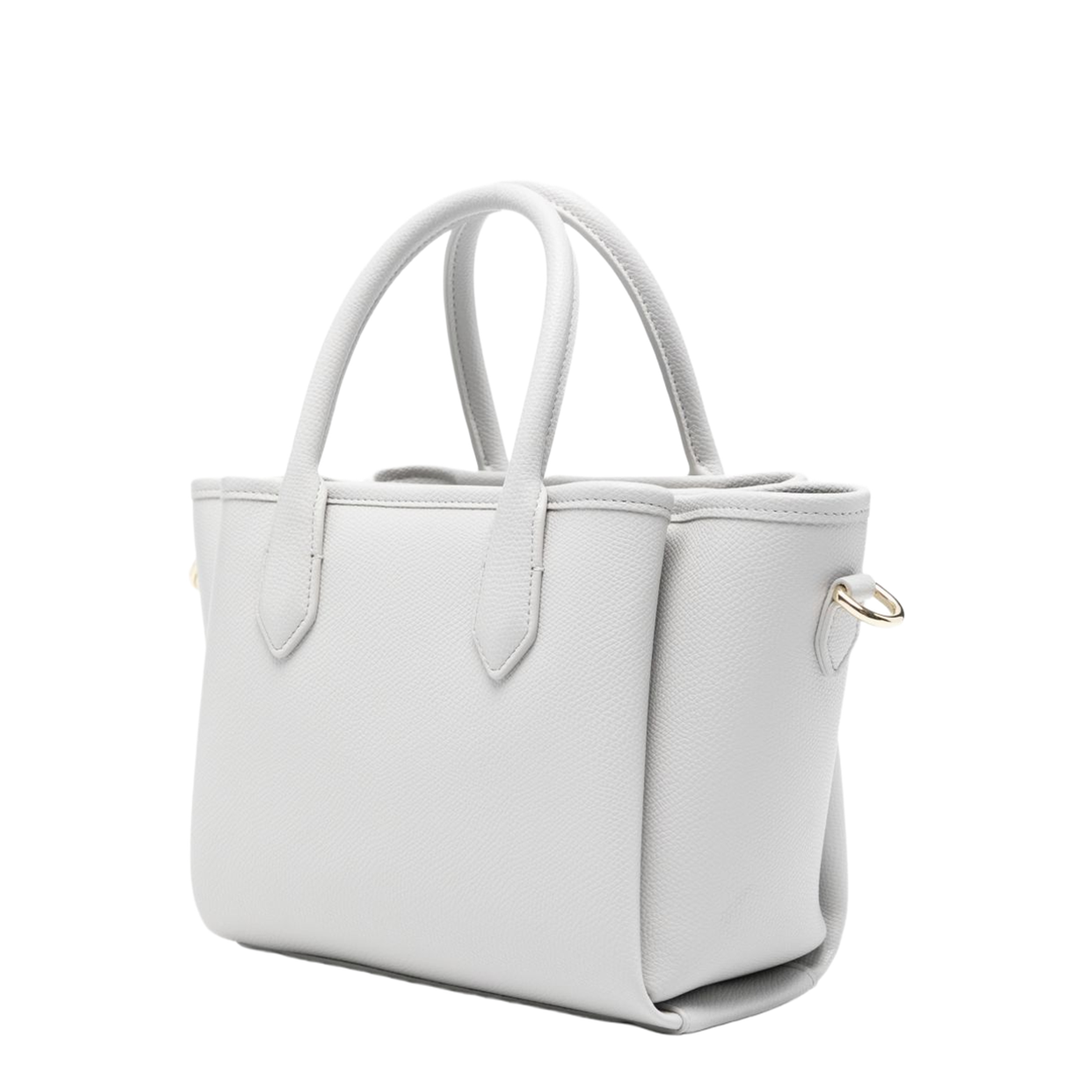 Small Shopper Bag With Palmellato Finish Small Polyurethane Tote Bag - Grigio chiaro - Image 5