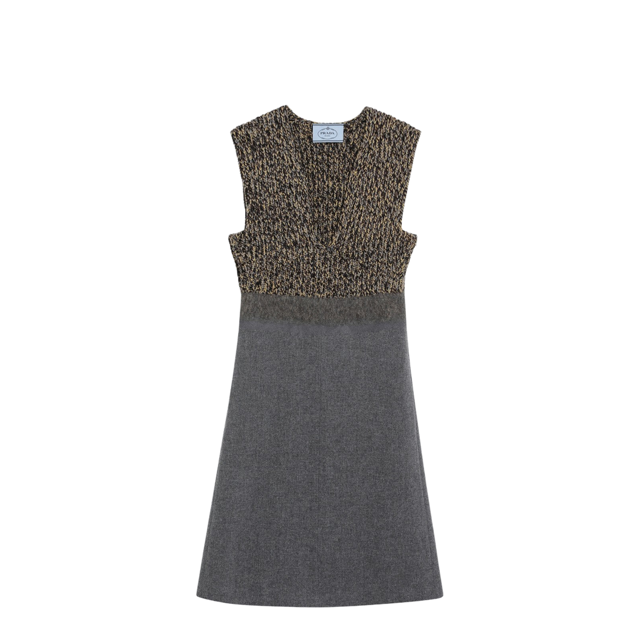 Sleeveless Grey Wool and Cashmere Dress - Image 1
