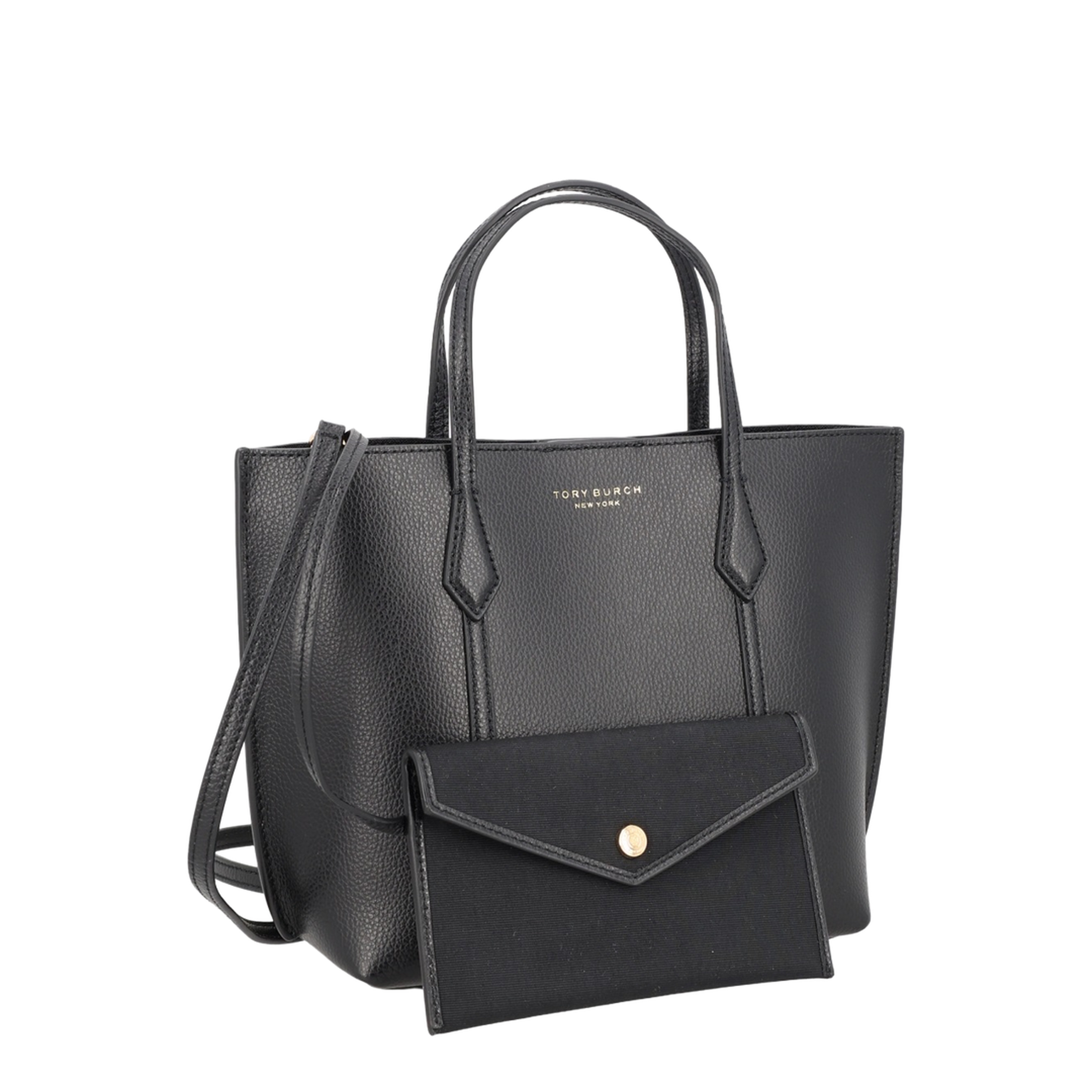 Perry Small Grained Leather Tote - Black - Image 2