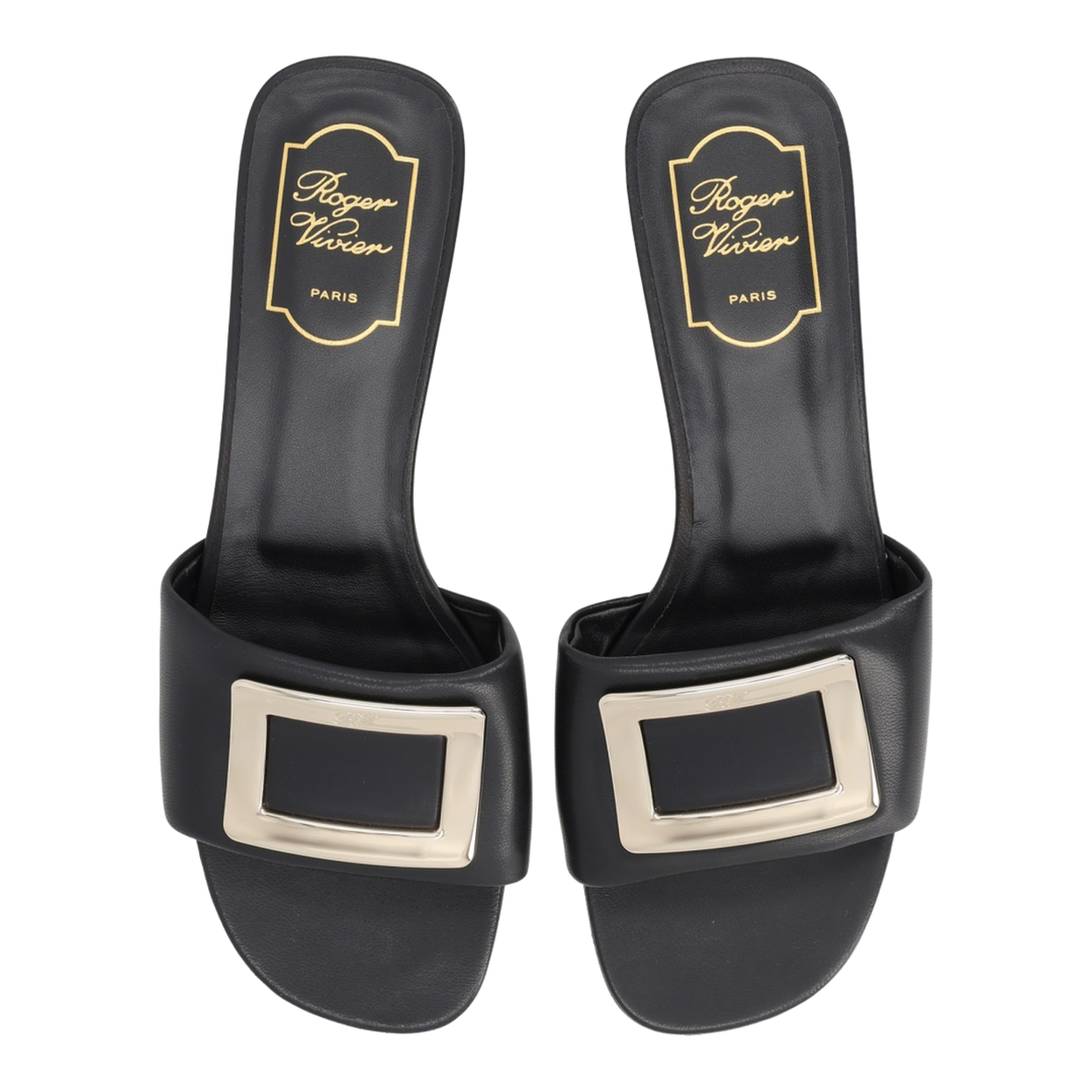 Square Buckle Leather Slides - Image 5