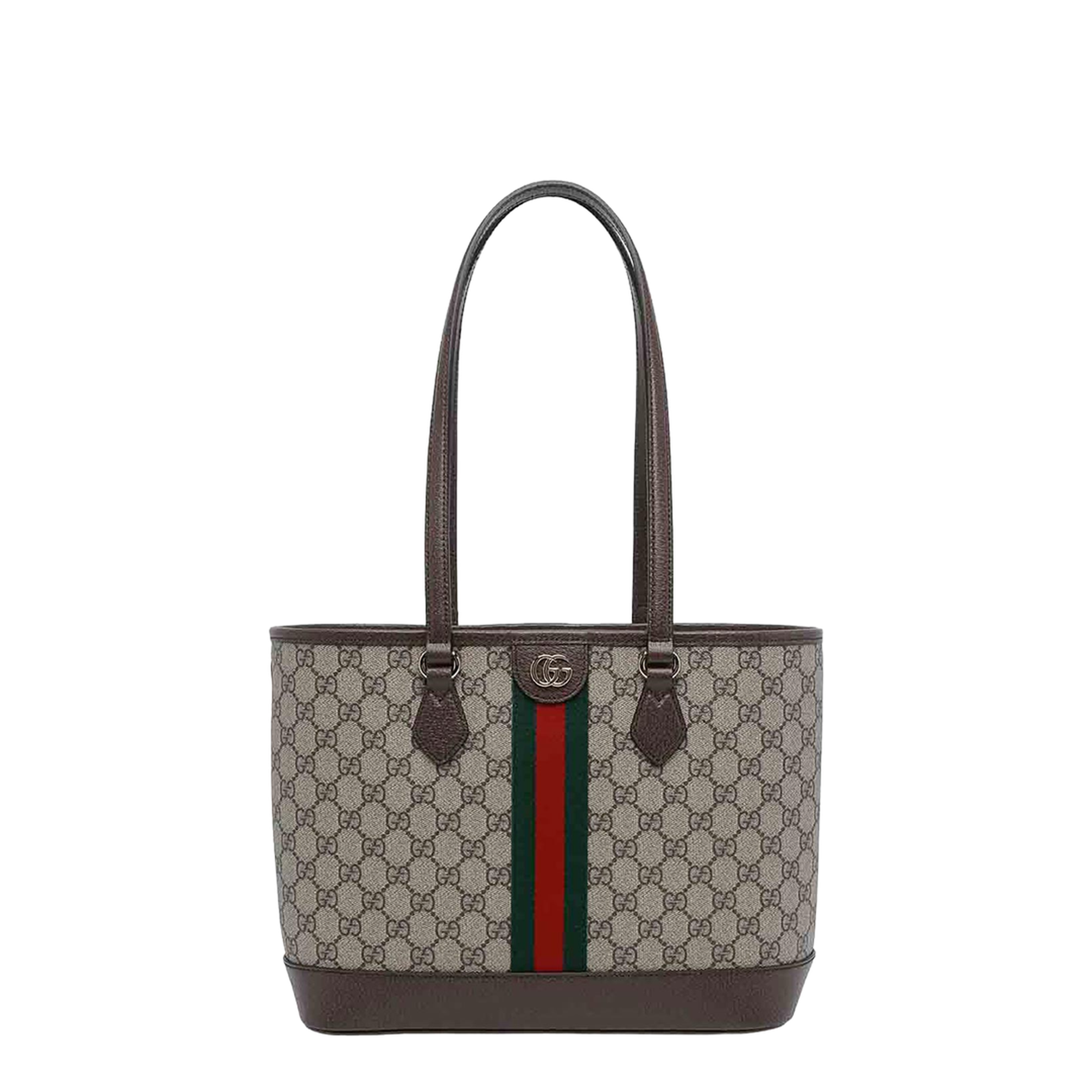 Ophidia Medium Tote Bag in Beige and Brown GG Fabric - Image 1