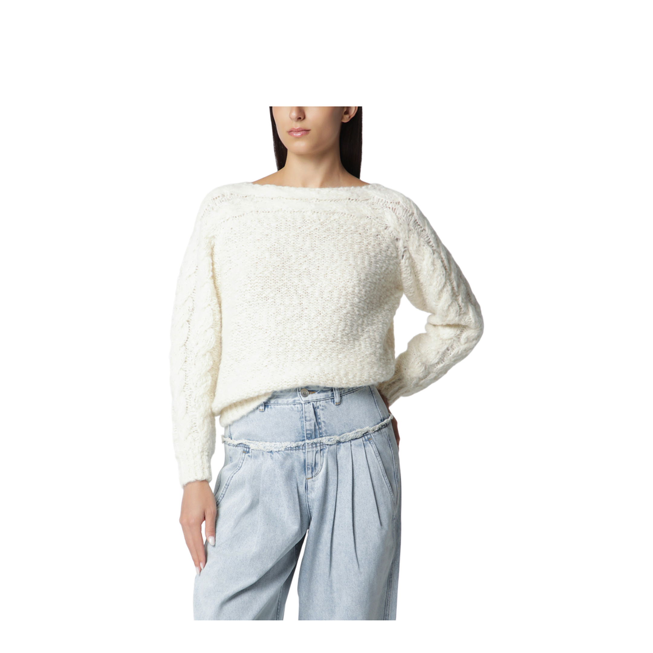 Ecru Wool-Blend Sweater - Image 1
