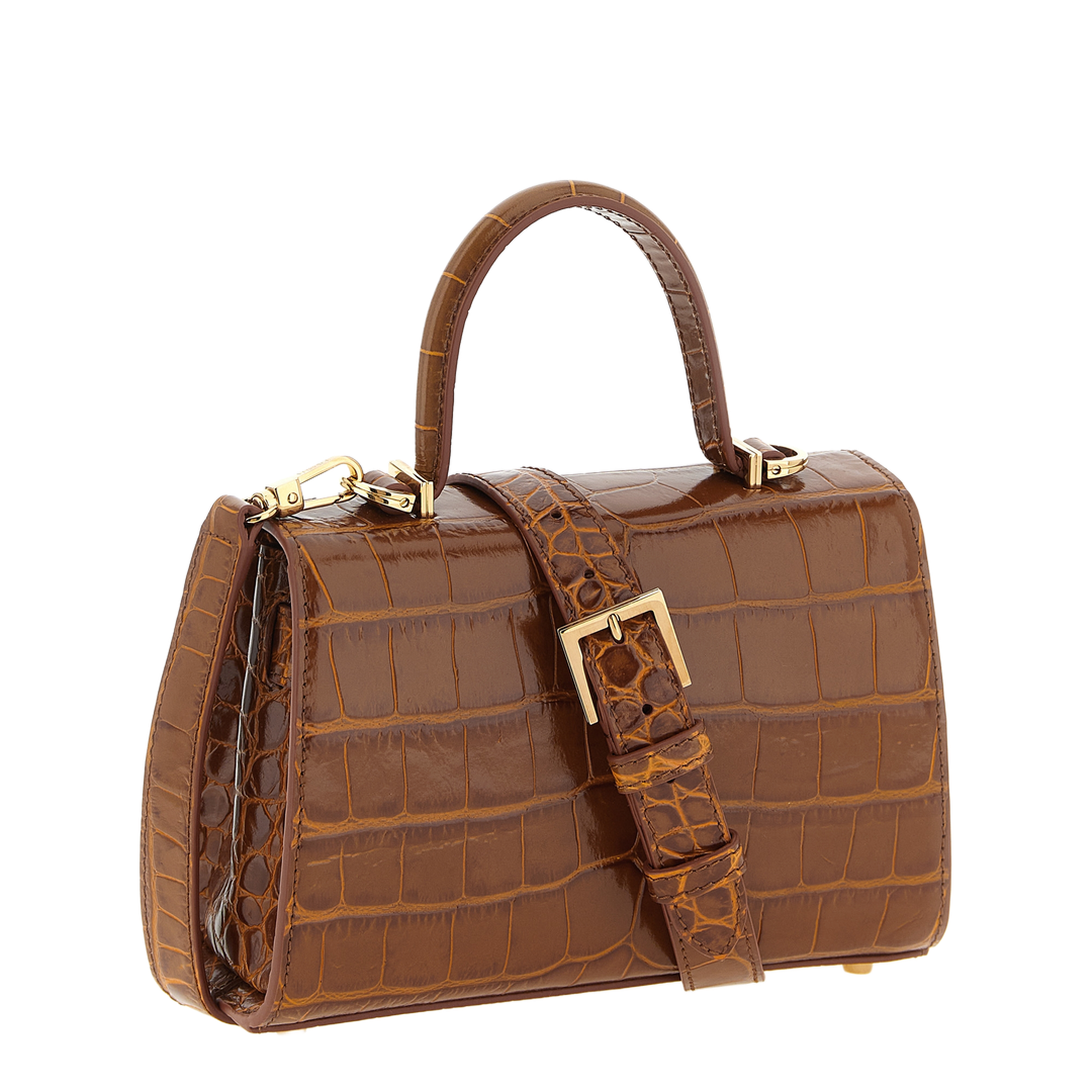 Embellished Small Croc-Effect Leather Handbag - Image 2