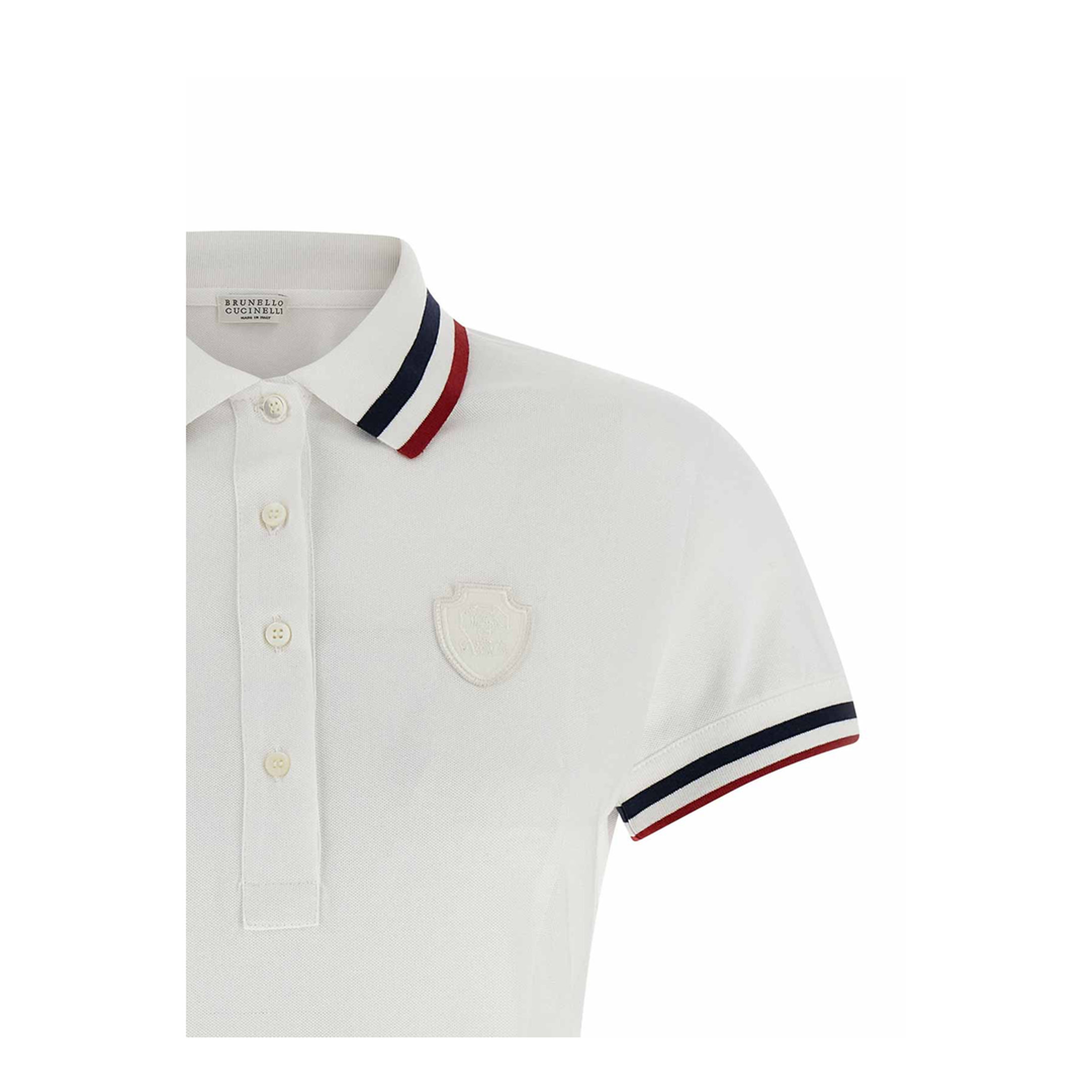 Striped Polo MIni Dress - White - Image 4