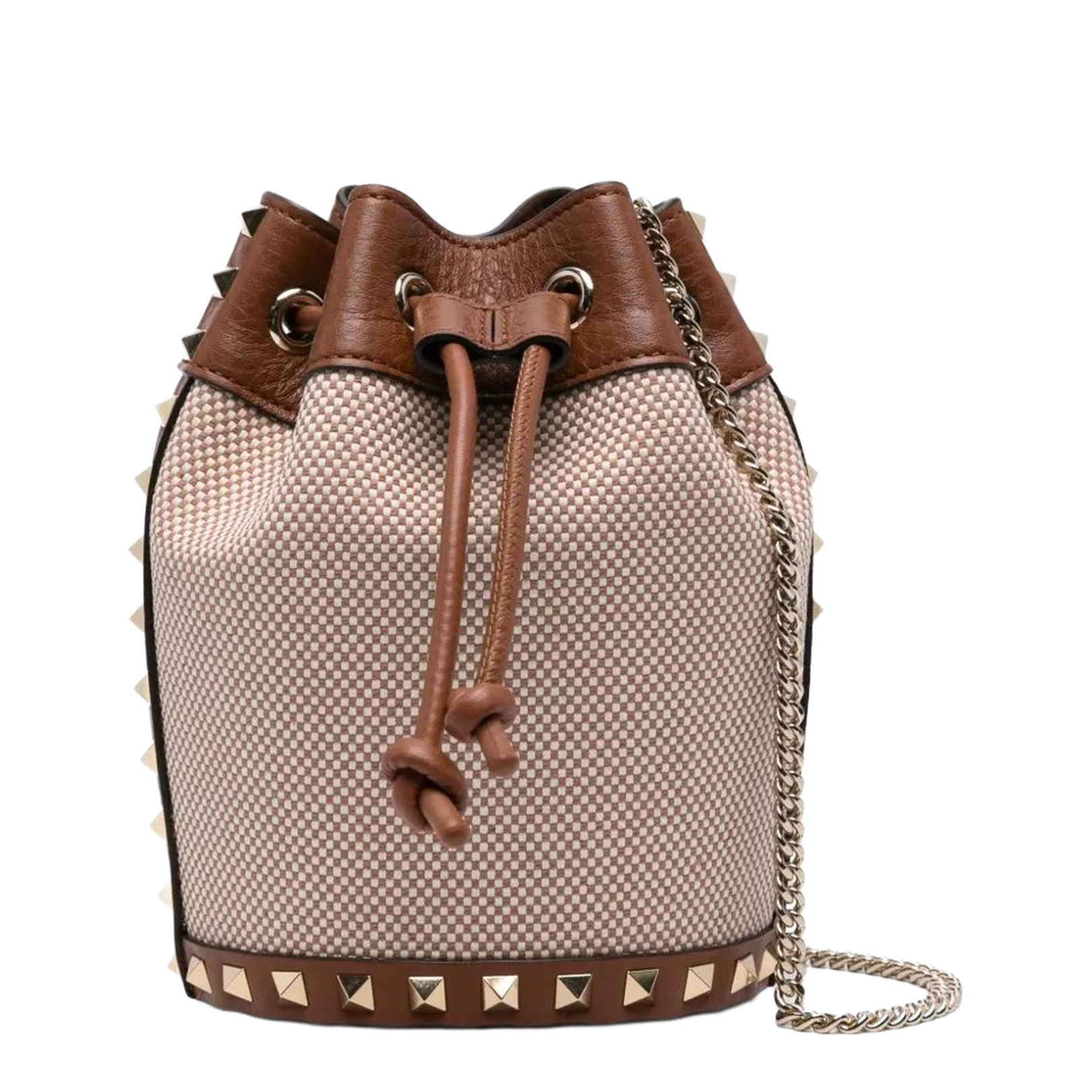 Two Tone Canvas Rockstud Bucket Bag - Image 5