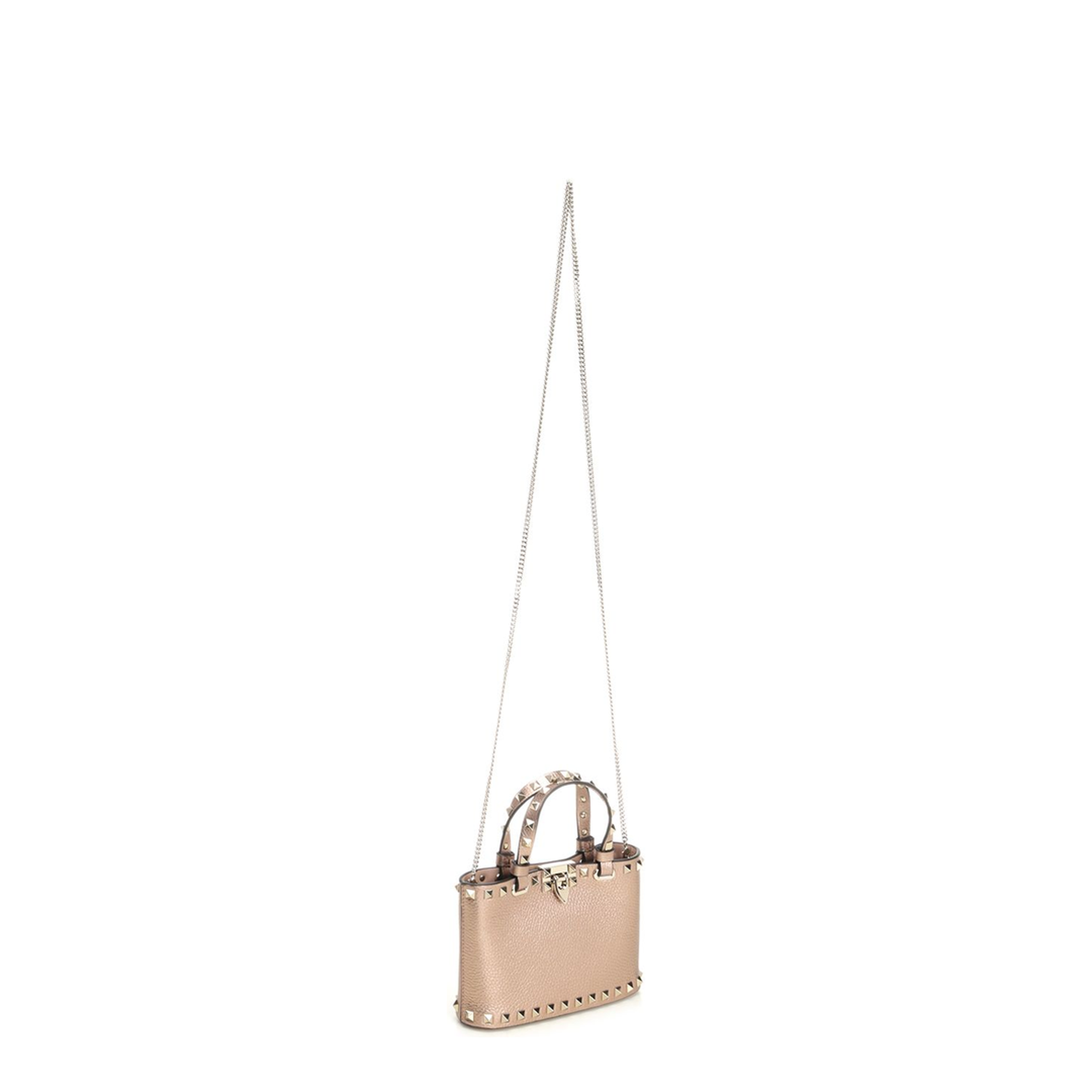 Rockstud Mini Leather Tote Bag - Rose Cannelle - Image 5