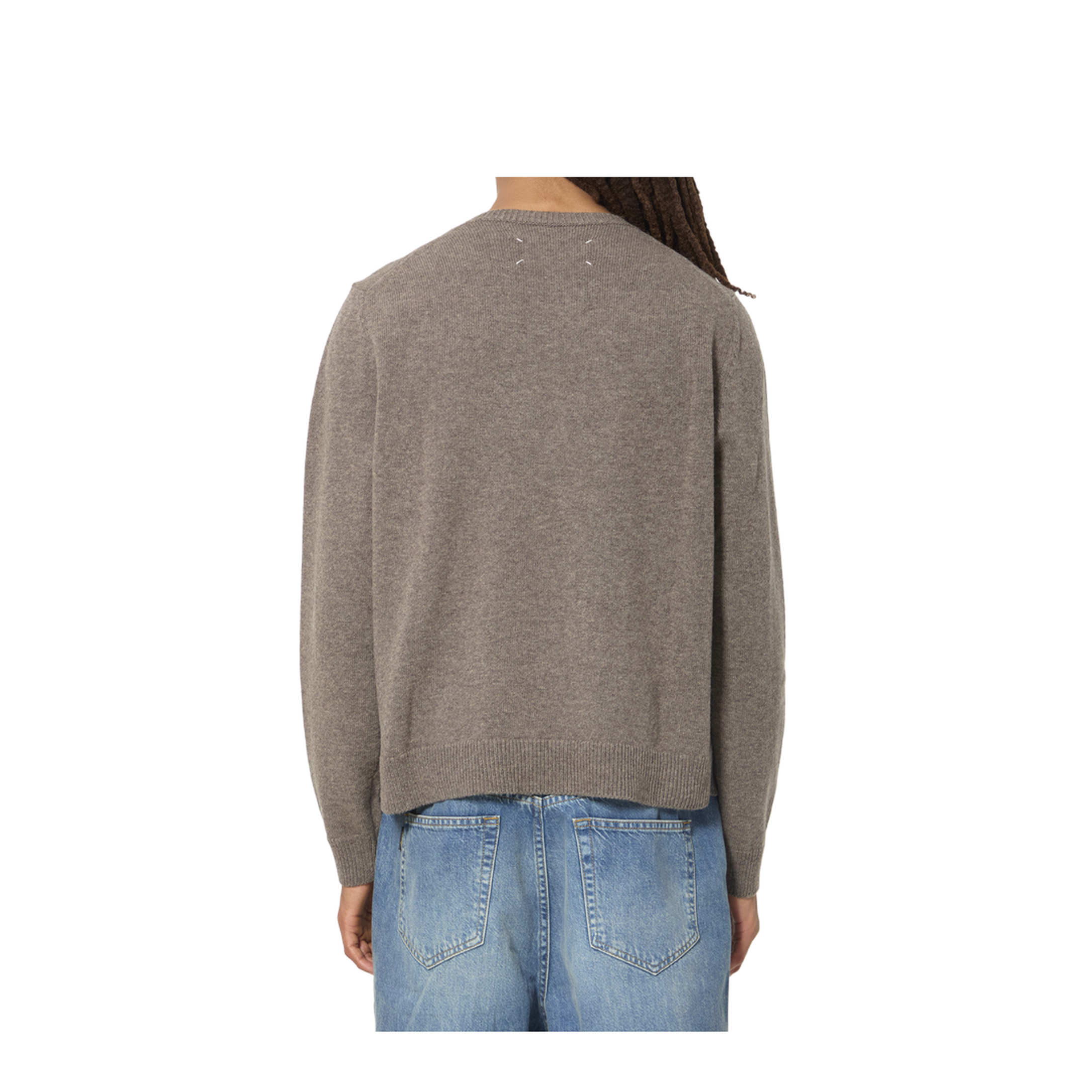 Virgin Wool Crewneck Sweater In Fused Knit - Image 4