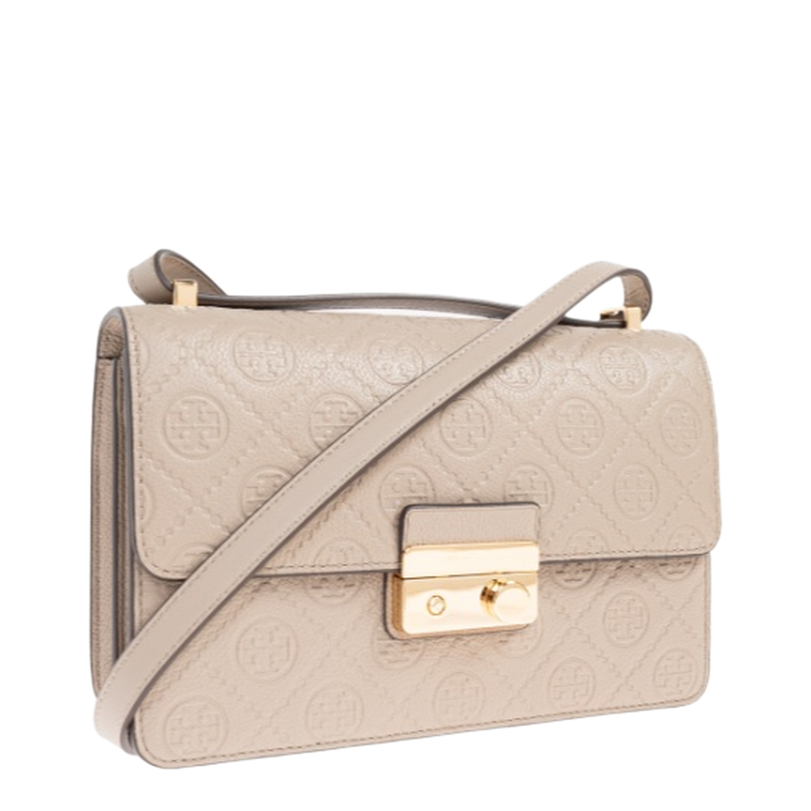 T Monogram Pebbled Shoulder Bag - Image 2