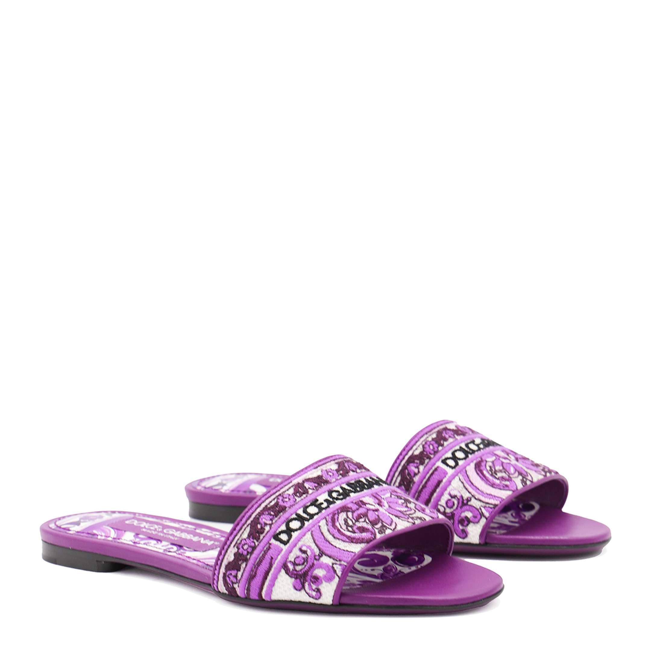 Embroidered Slides in Multicolor - Image 3