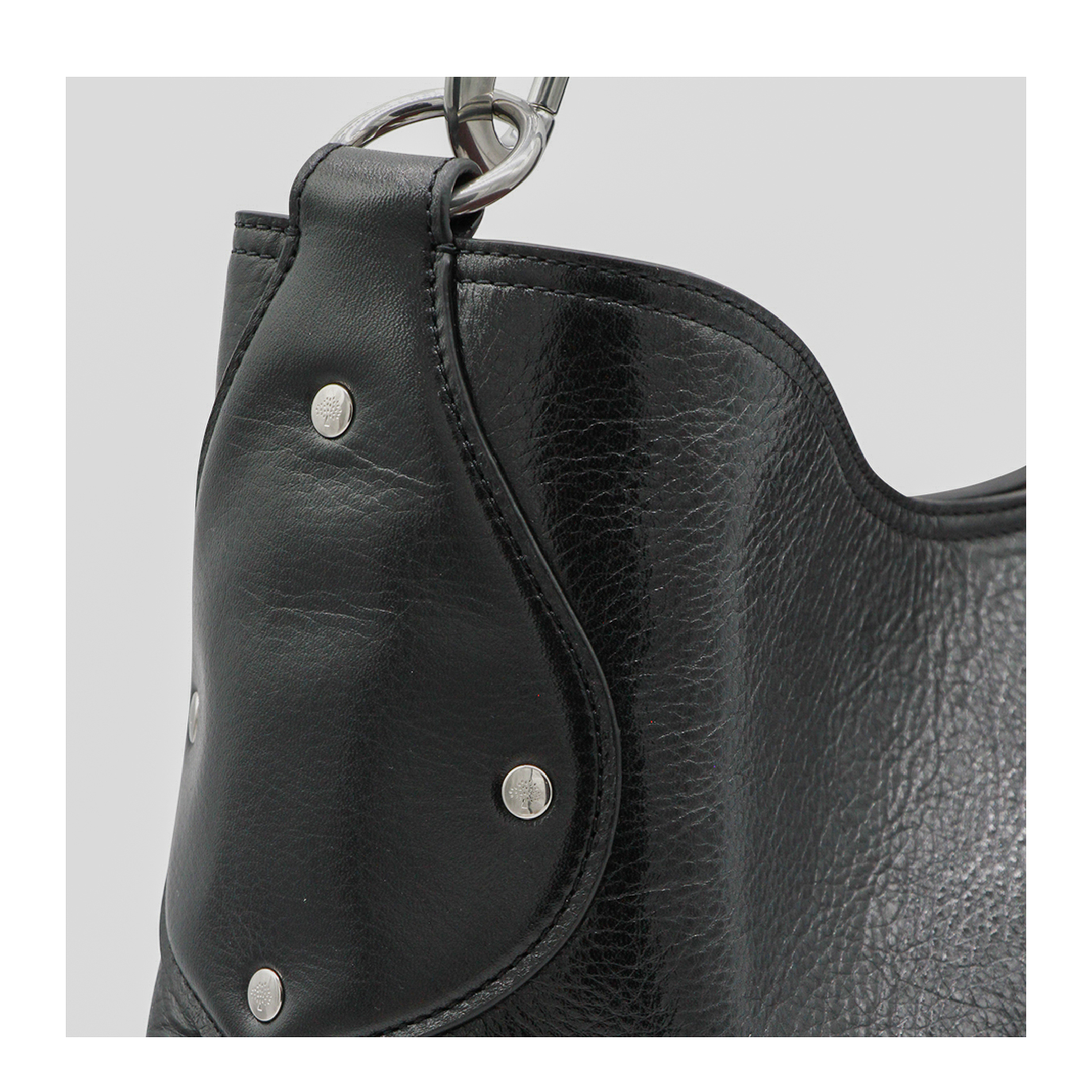 Hackney Shoulder Bag High Shine Calf Leather - Black - Image 8
