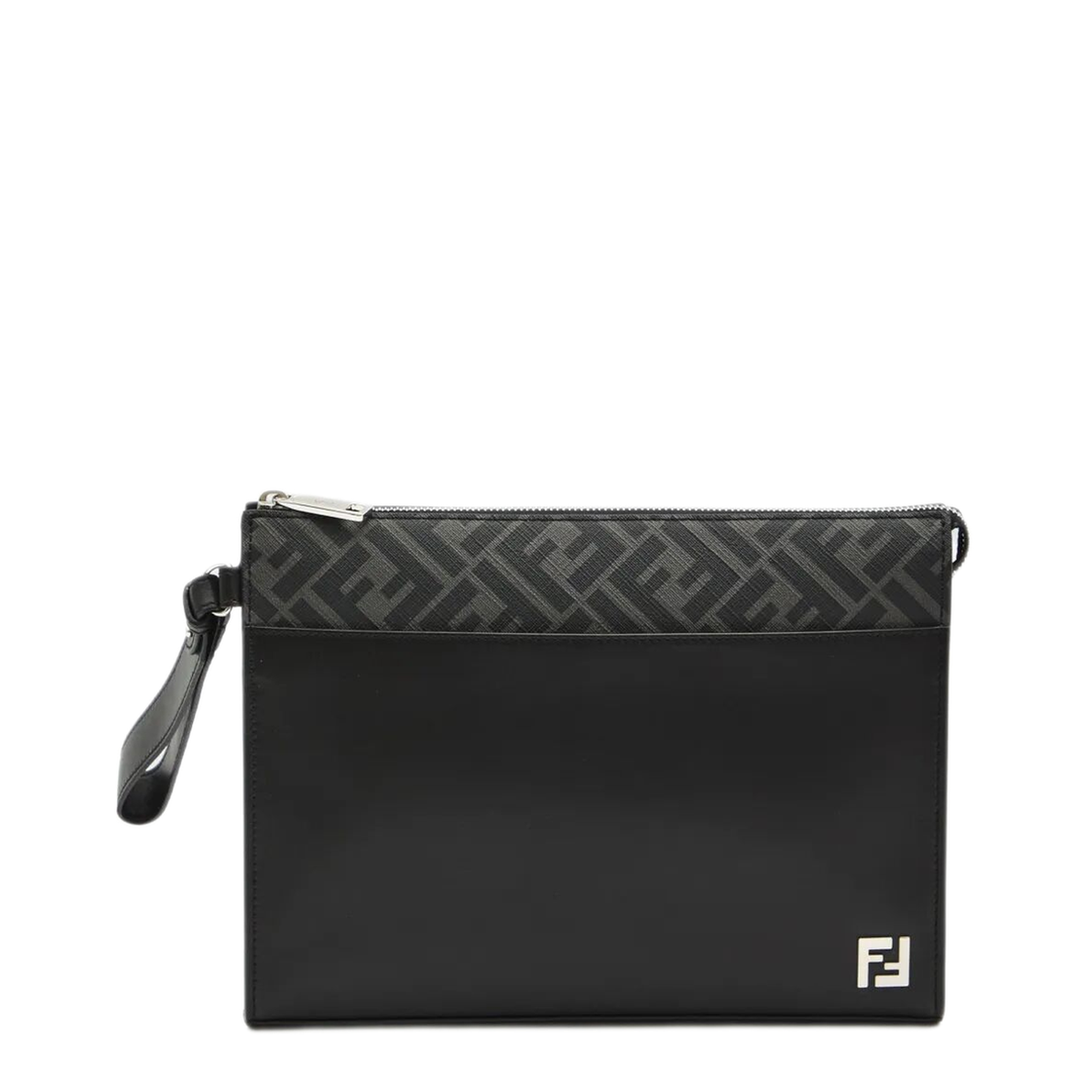 FF Squared Calfskin Clutch - Black - Image 1