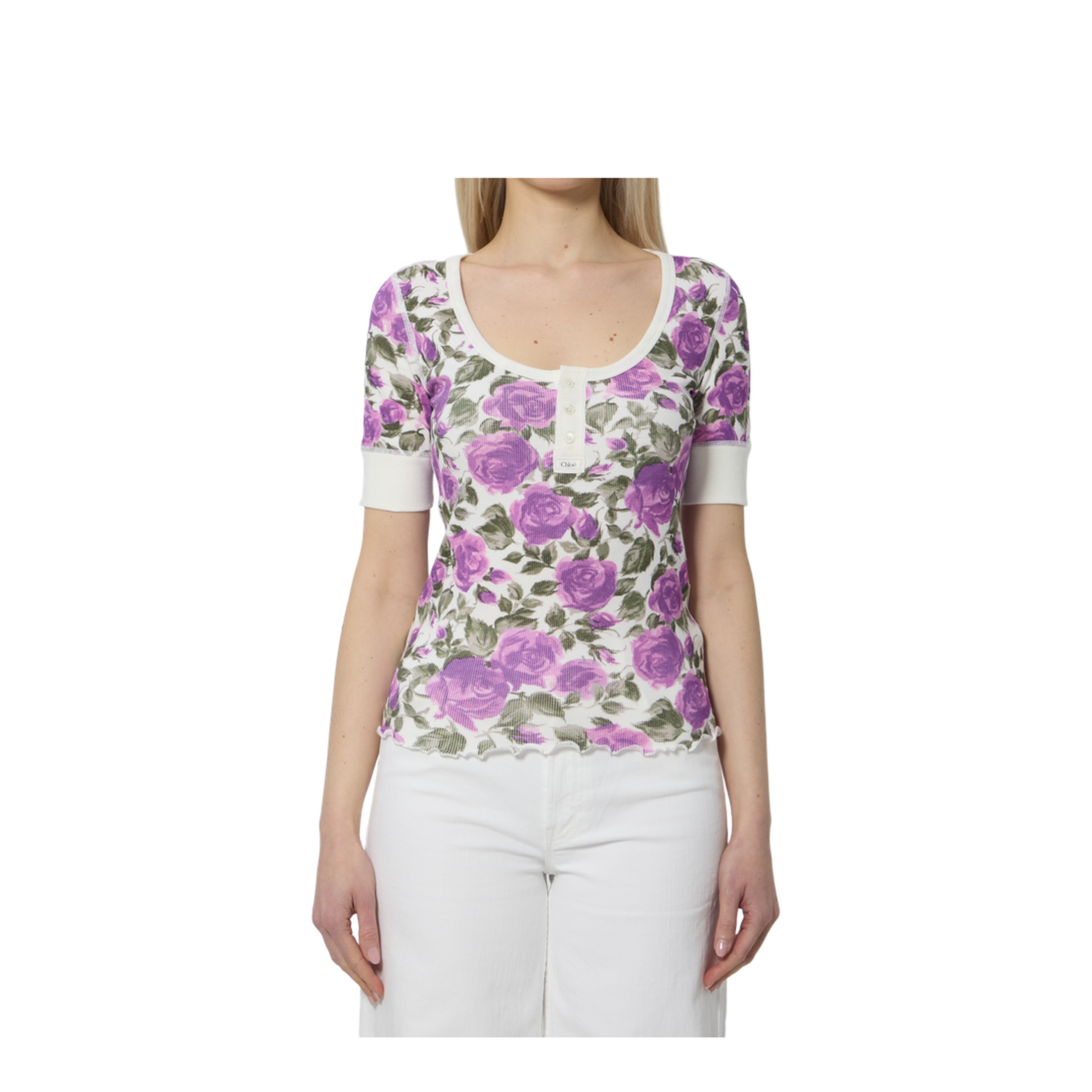 Printed Cotton T-Shirt - Image 1