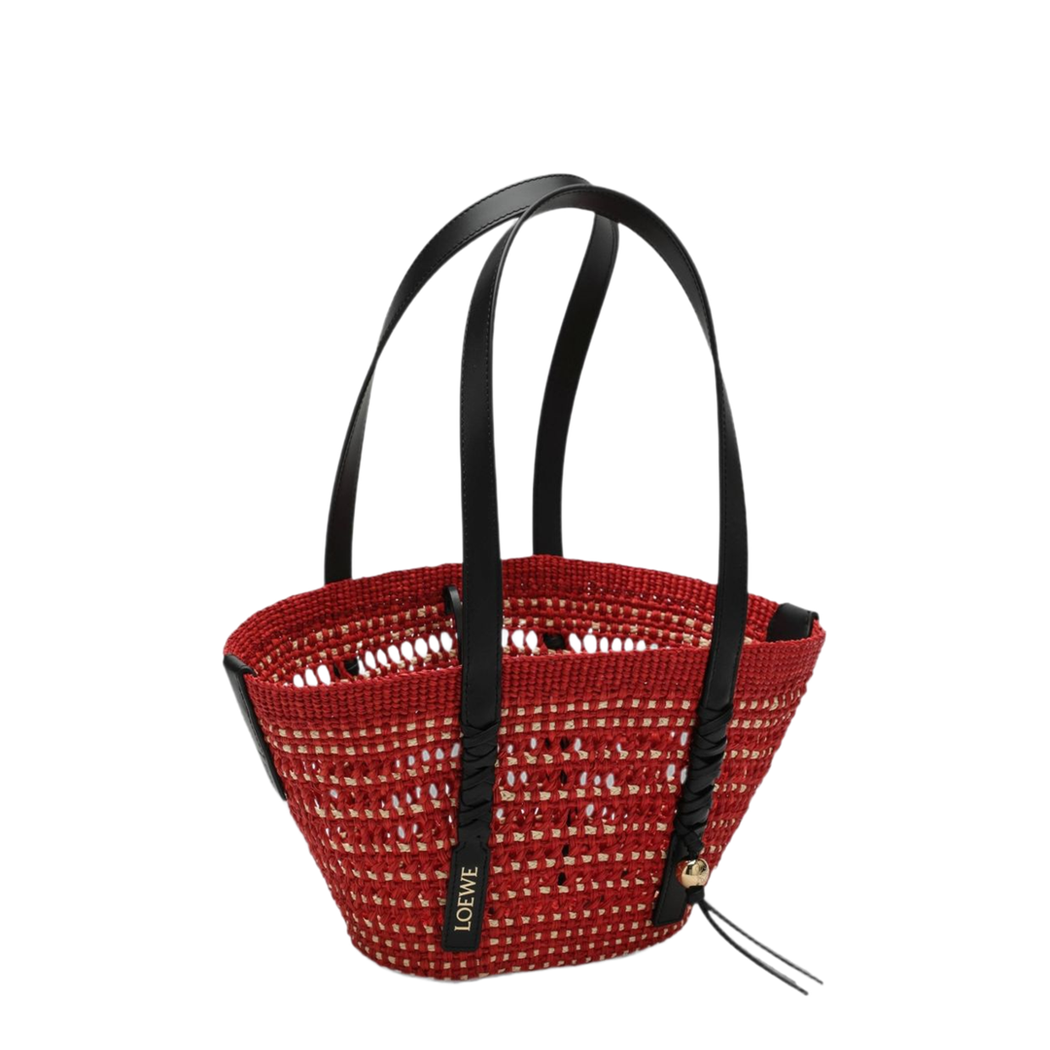 Paula’s Ibiza Small Braid Basket - Red/Natural - Image 2