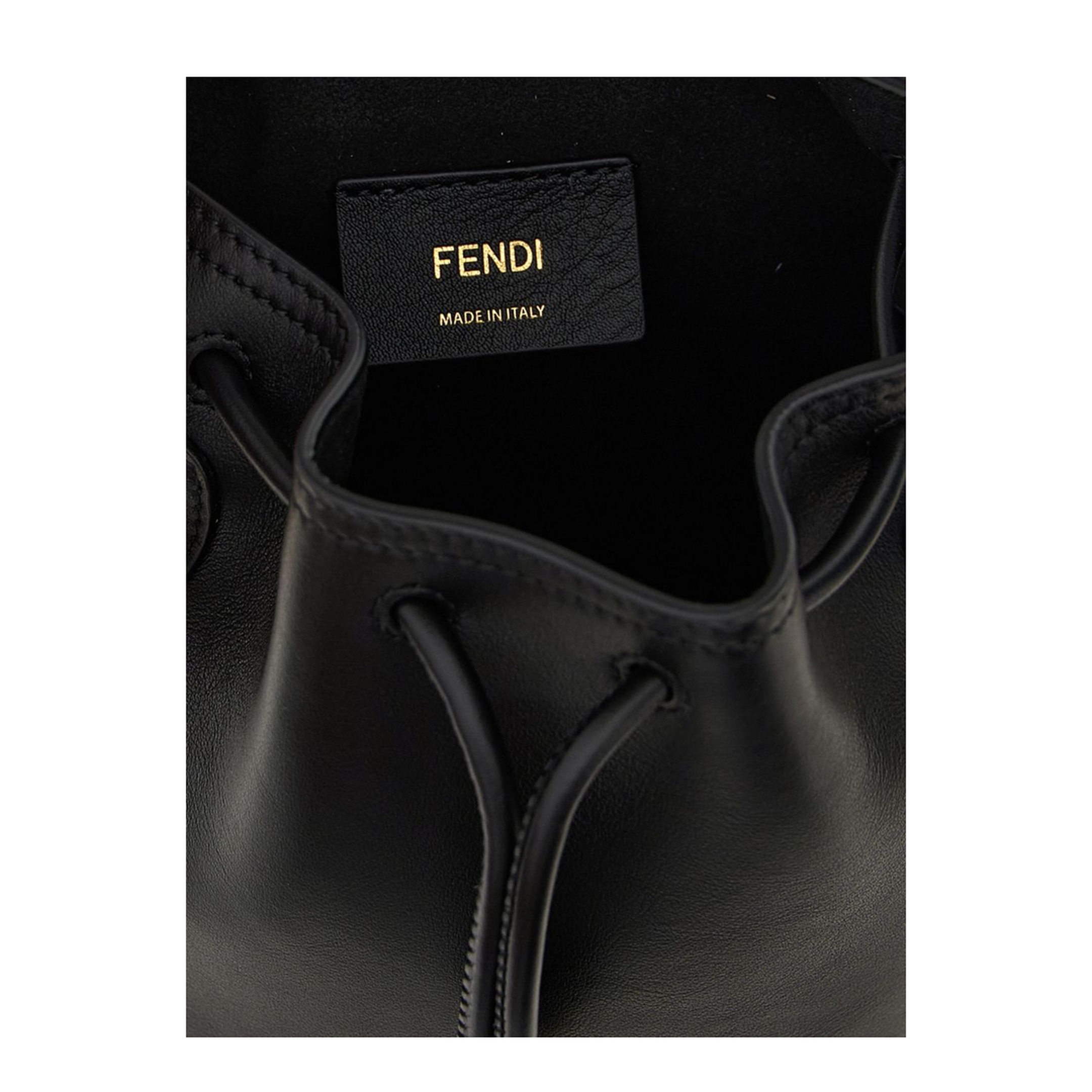 Mon Tresor Mini Leather Bucket Bag - Black - Image 3