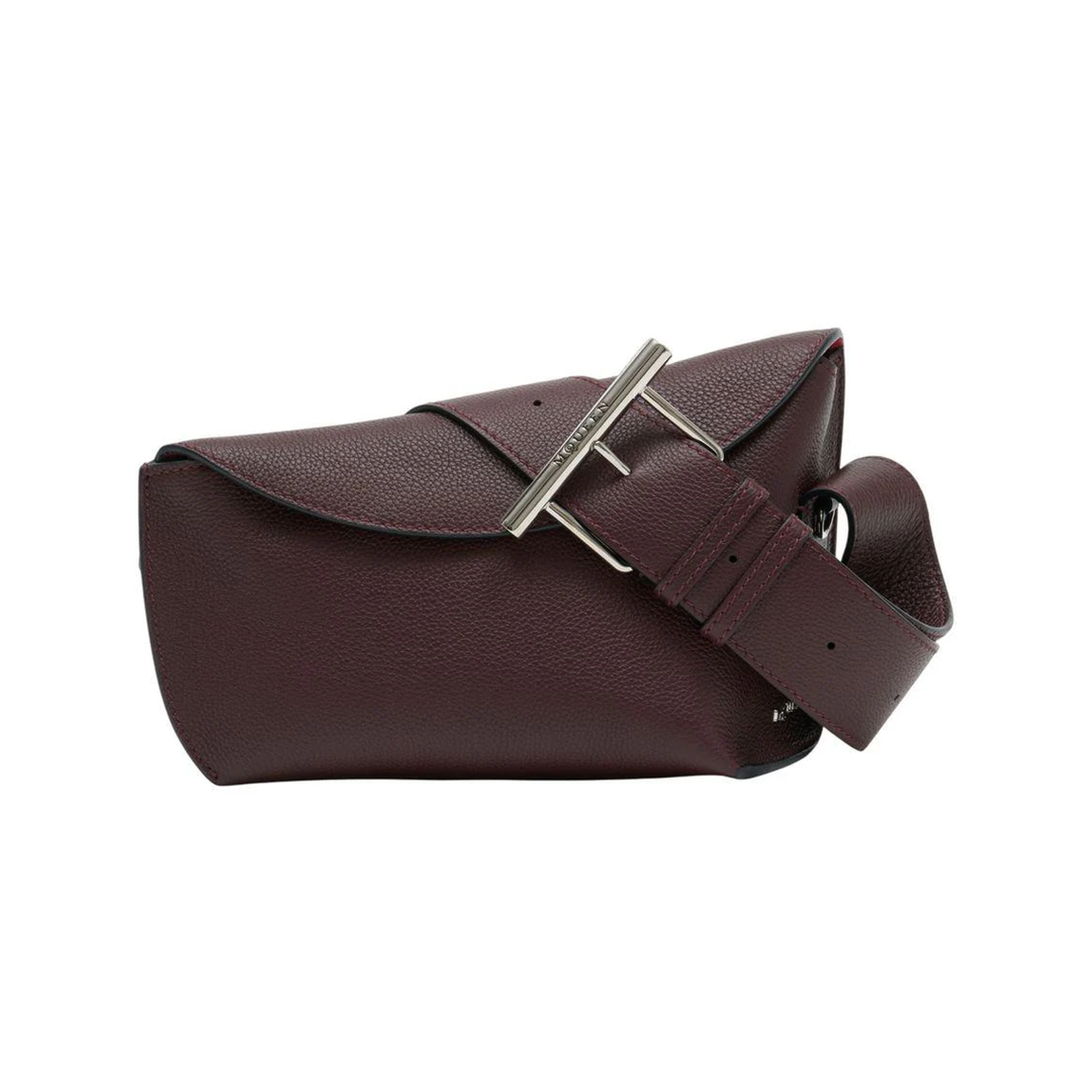 T-Bar Sling Crossbody Leather Burgundy - Image 1