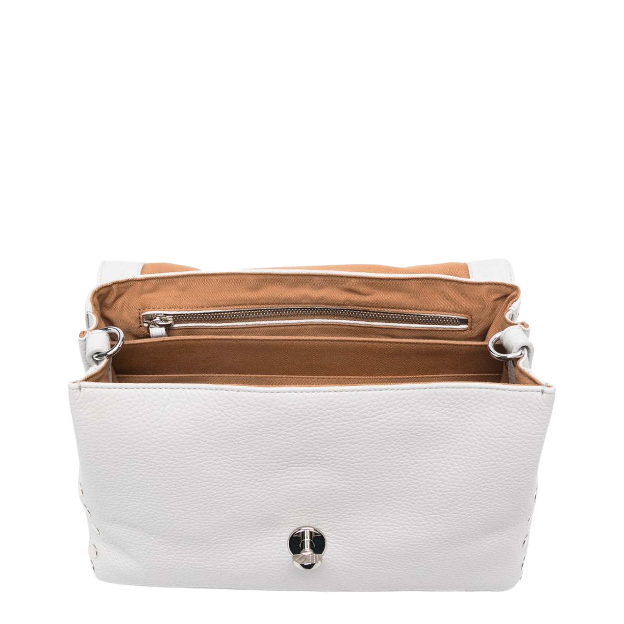 Postina Small Hammered Leather Top Handle Bag - Grey Carrara - Image 3
