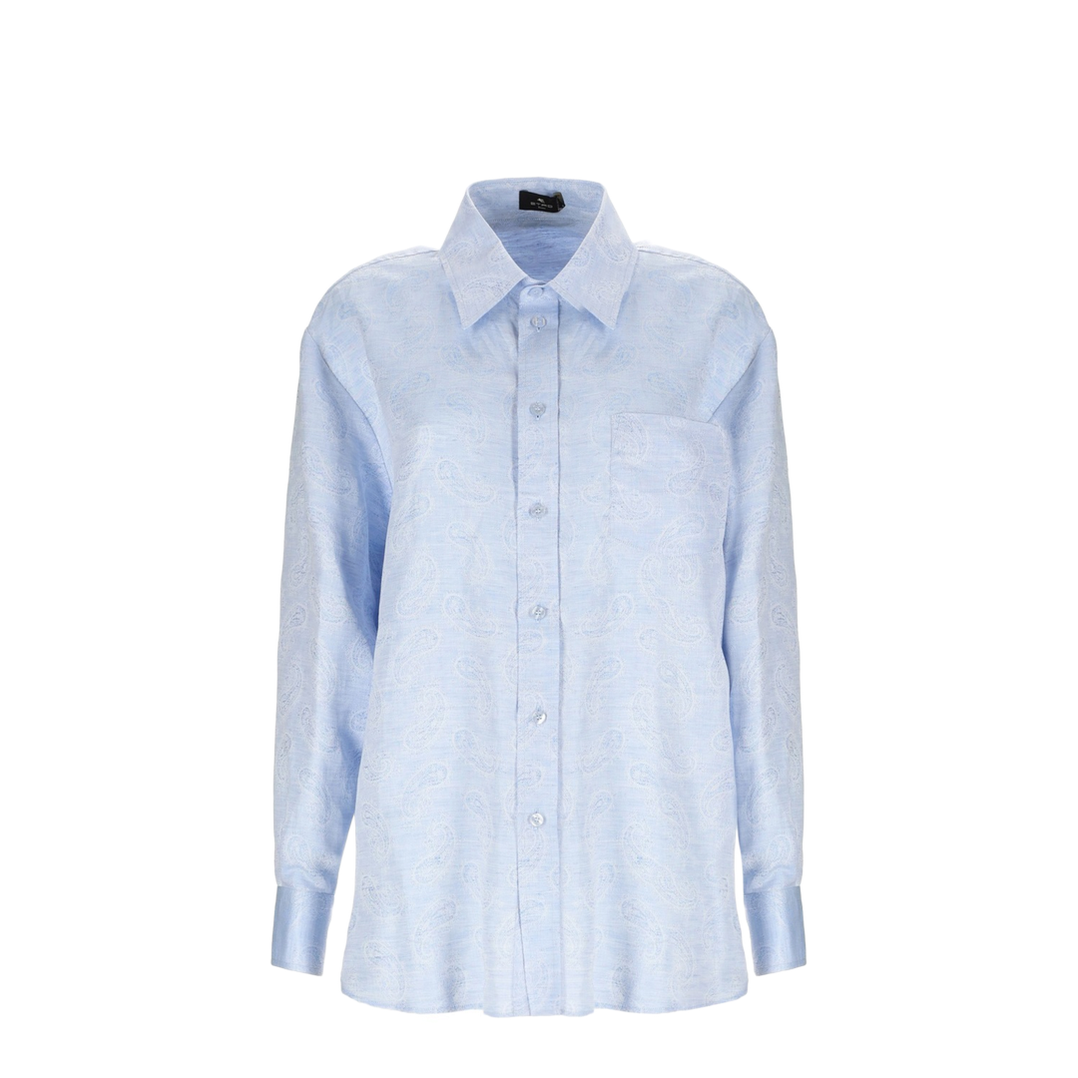Light Blue Shirt In Linen And Cotton - Image 1