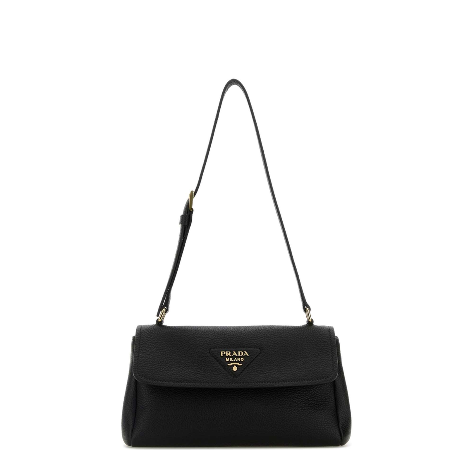Black Small Leather Shoulder Bag - Image 1