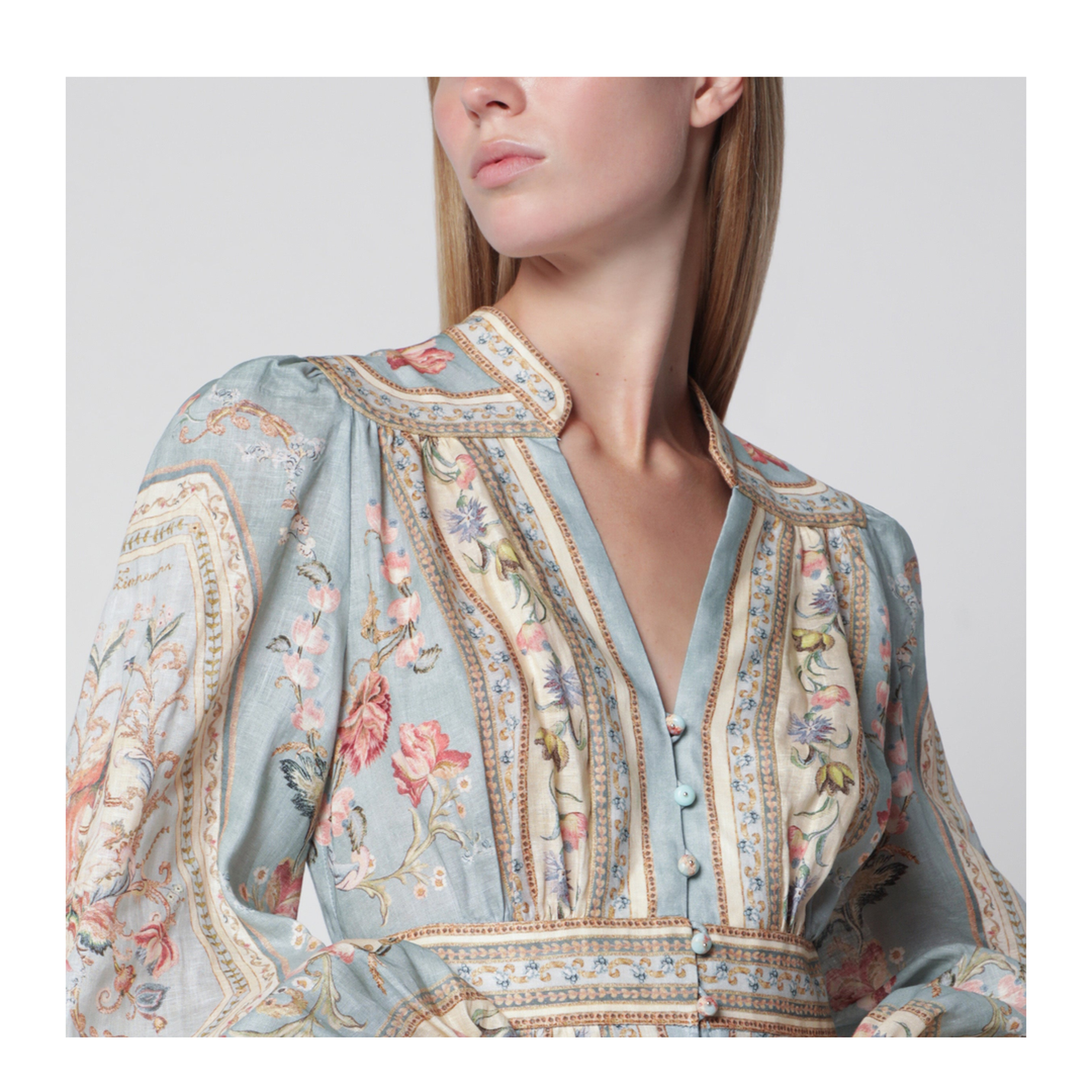 Roselight Midi Dress in Floral Linen - Image 2