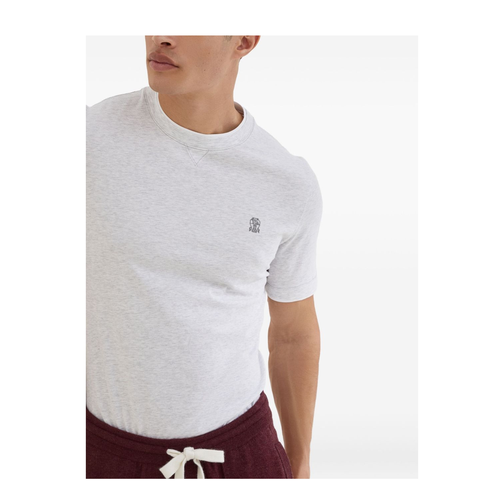 T-Shirt with Faux-Layering in Pearl Grey - Image 5