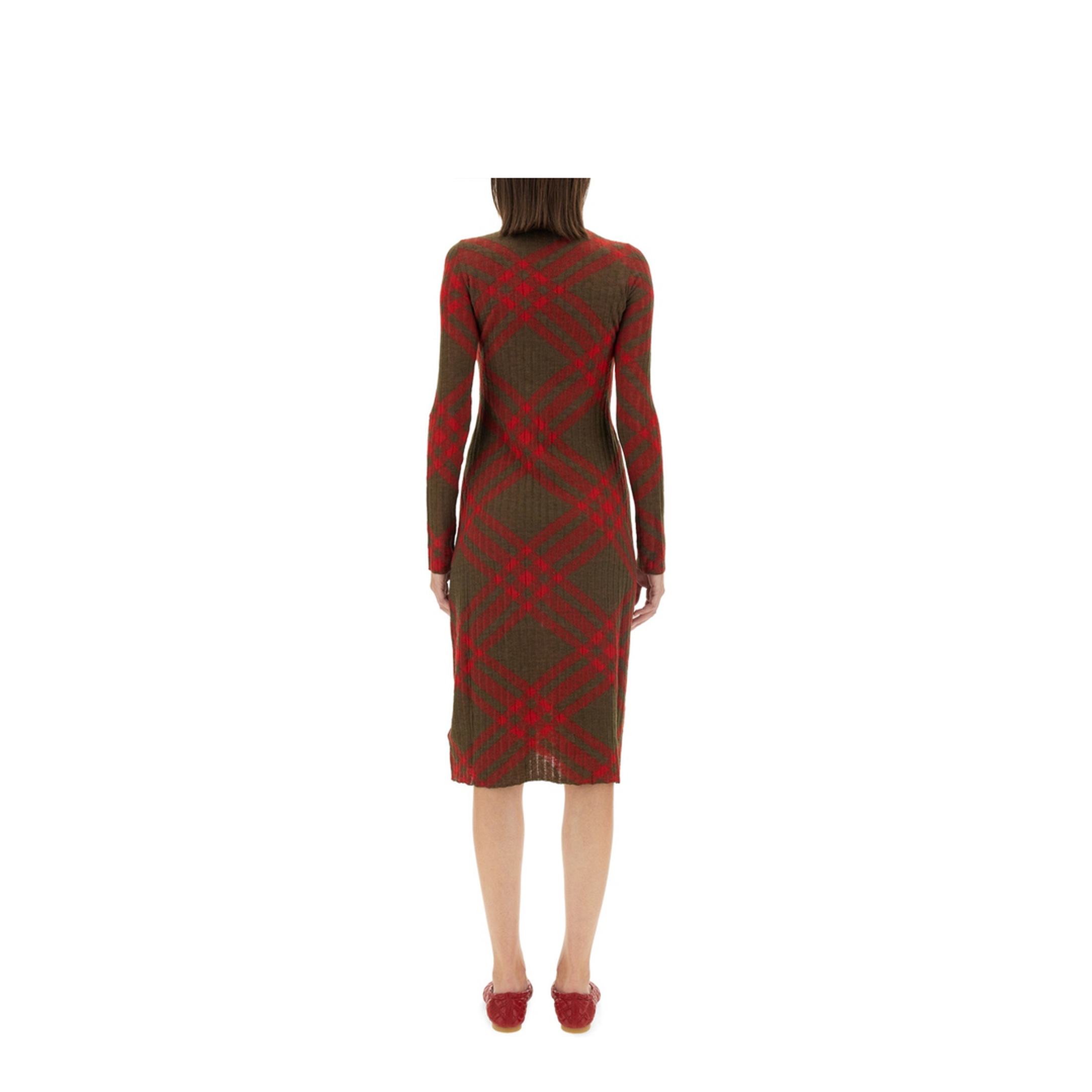 Check Wool Blend Dress - Image 3