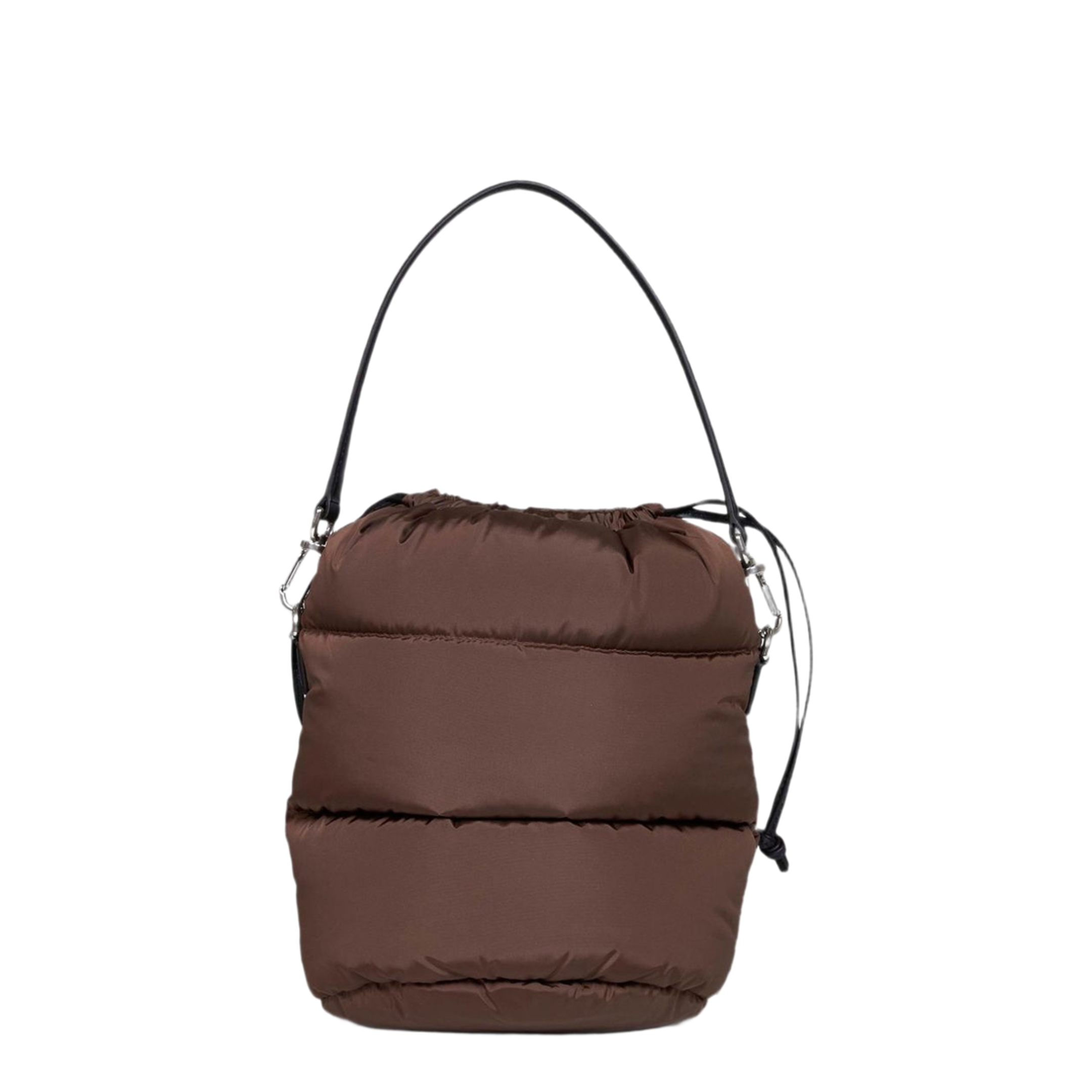 Nylon Bucket Bag - Brown - Image 3