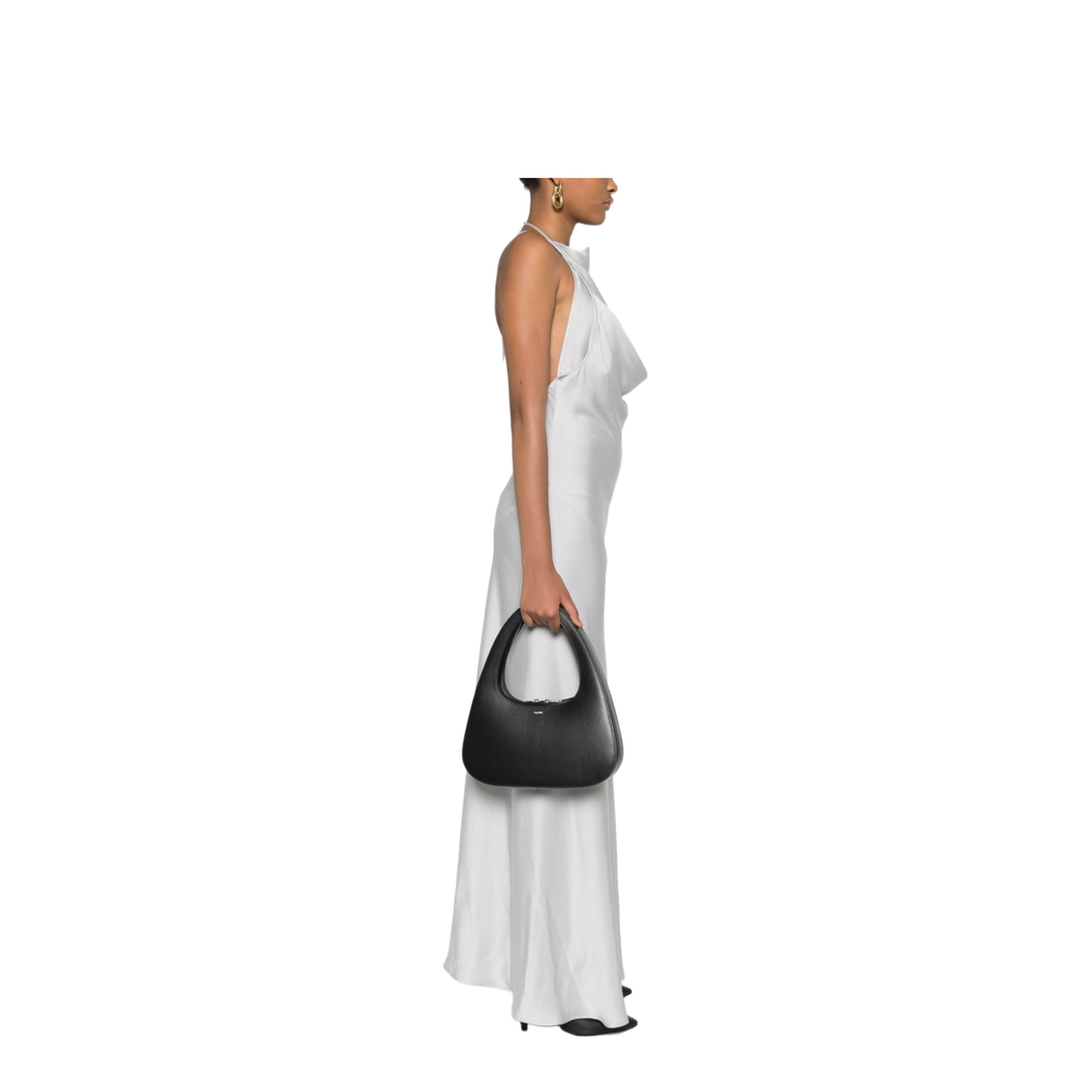 Swipe Medium Calf Leather Shoulder Bag - Black - Image 5