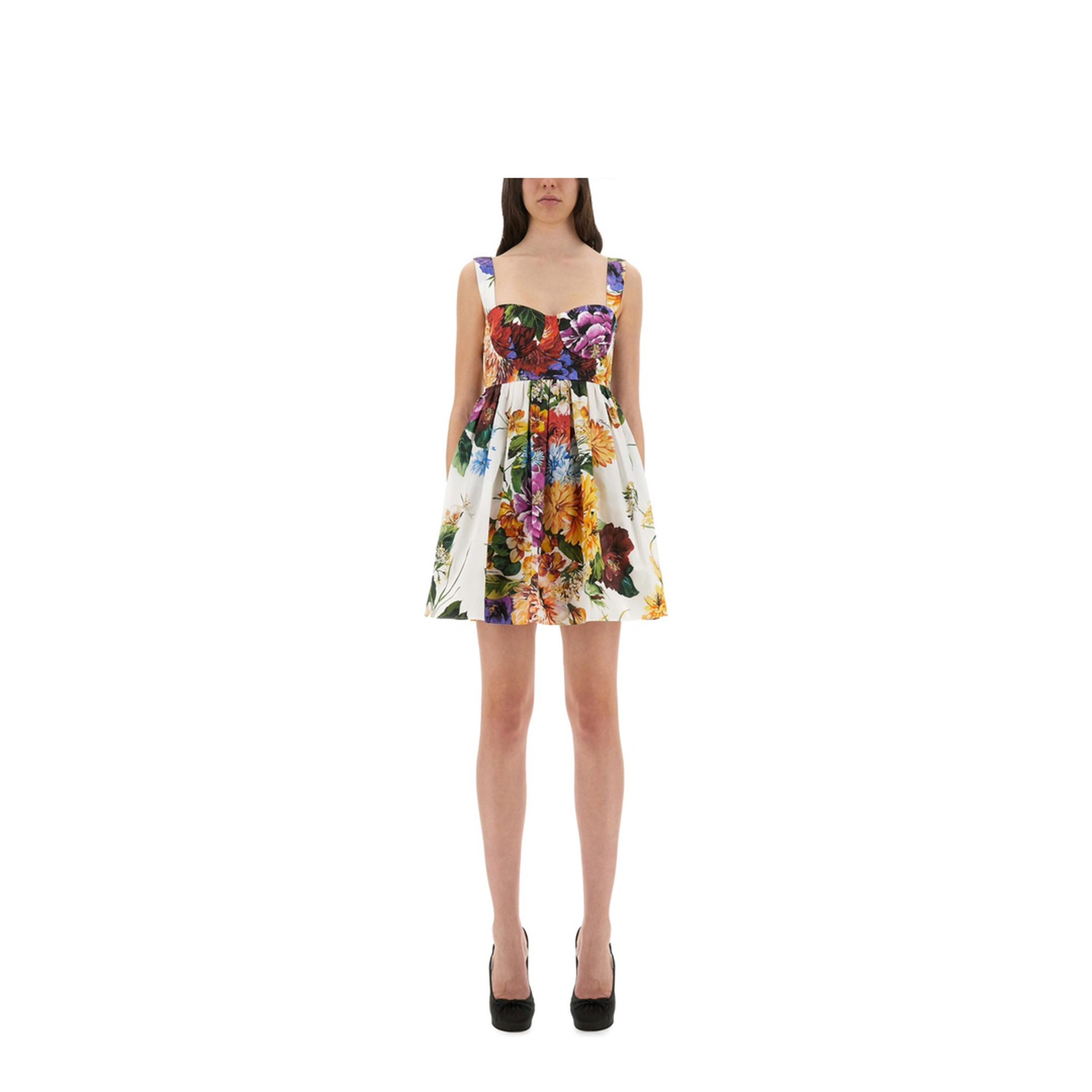 Bouquet Print Poplin Dress - Image 1