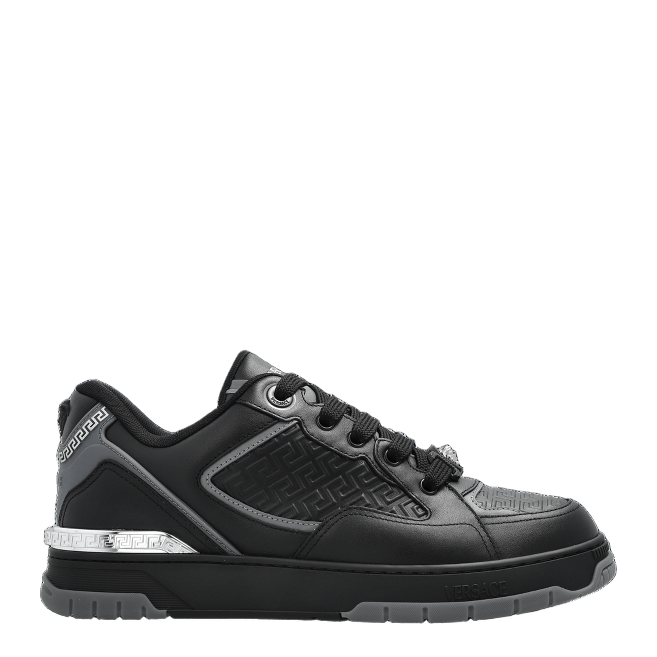 Greca Black Leather Blend Sneakers - Image 1