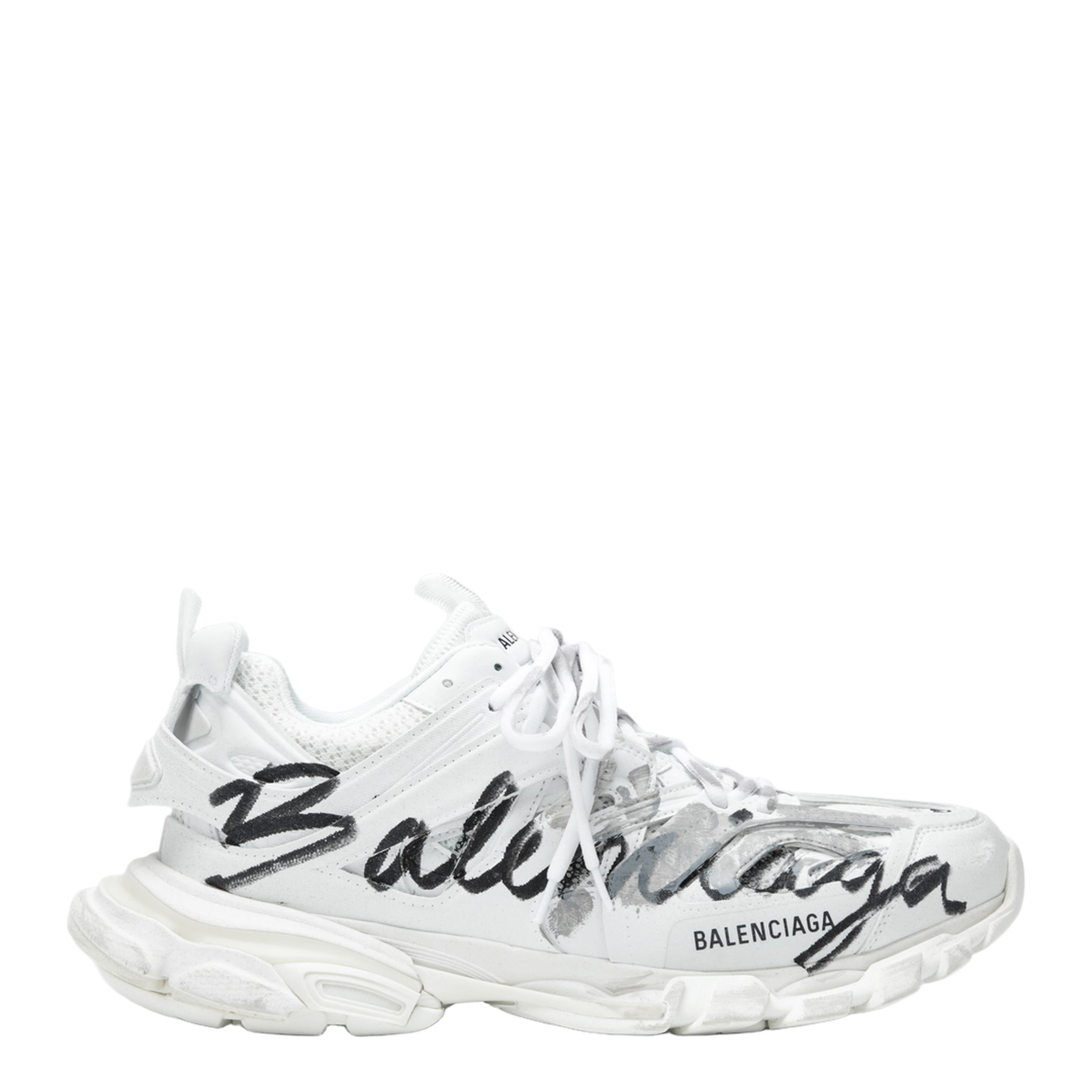 Track Signature Sneakers in White/Black - Image 1