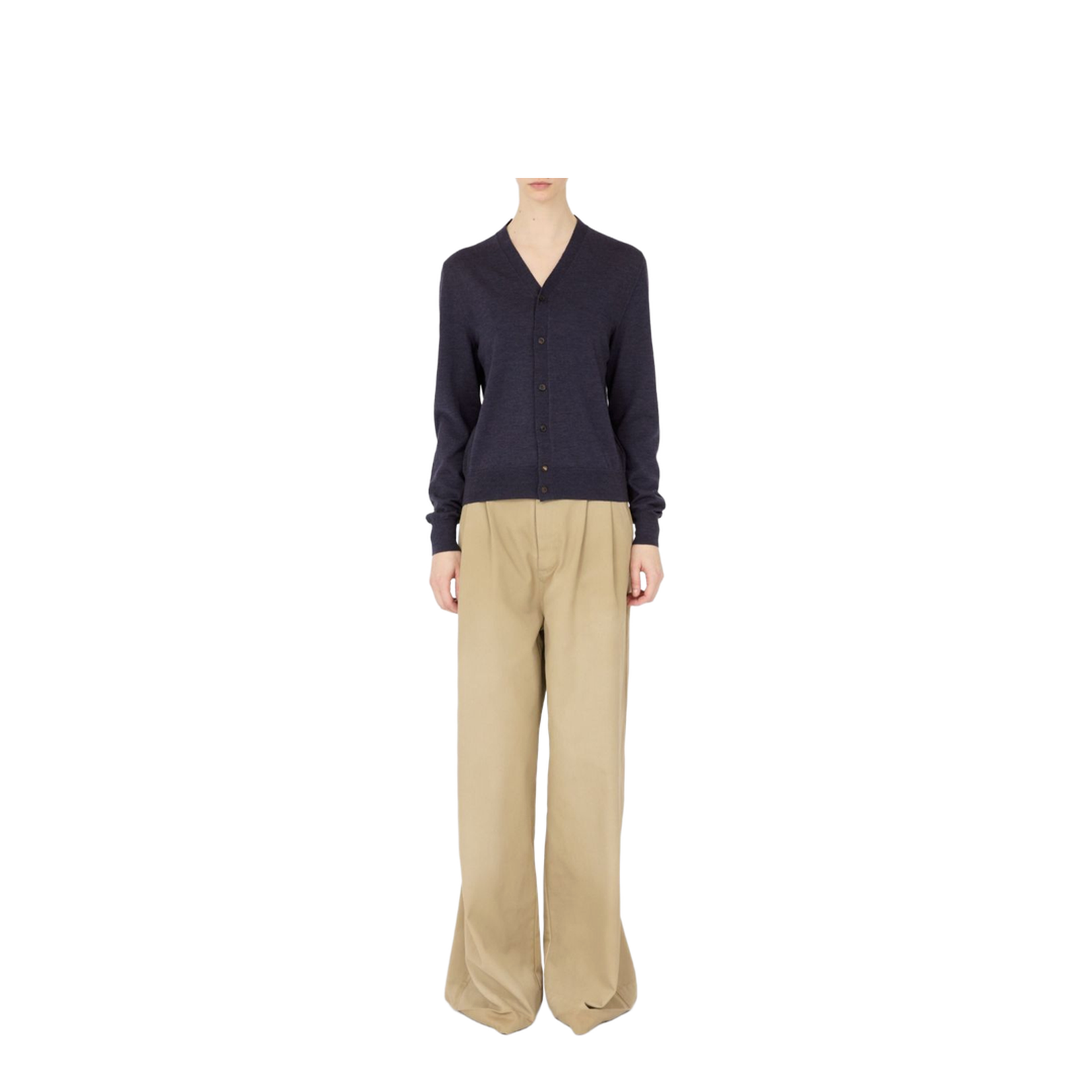 Wool V-Necked Cardigan - Image 3