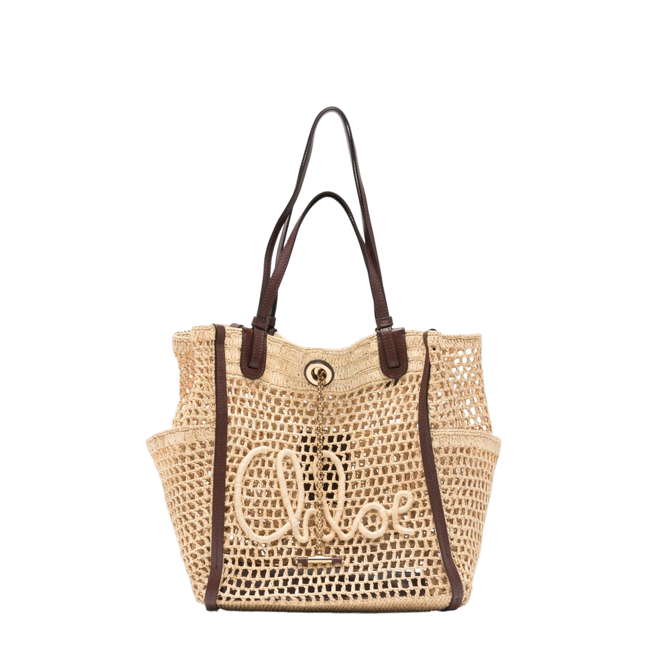 Iconic Raffia Tote Bag - Hot Sand - Image 1