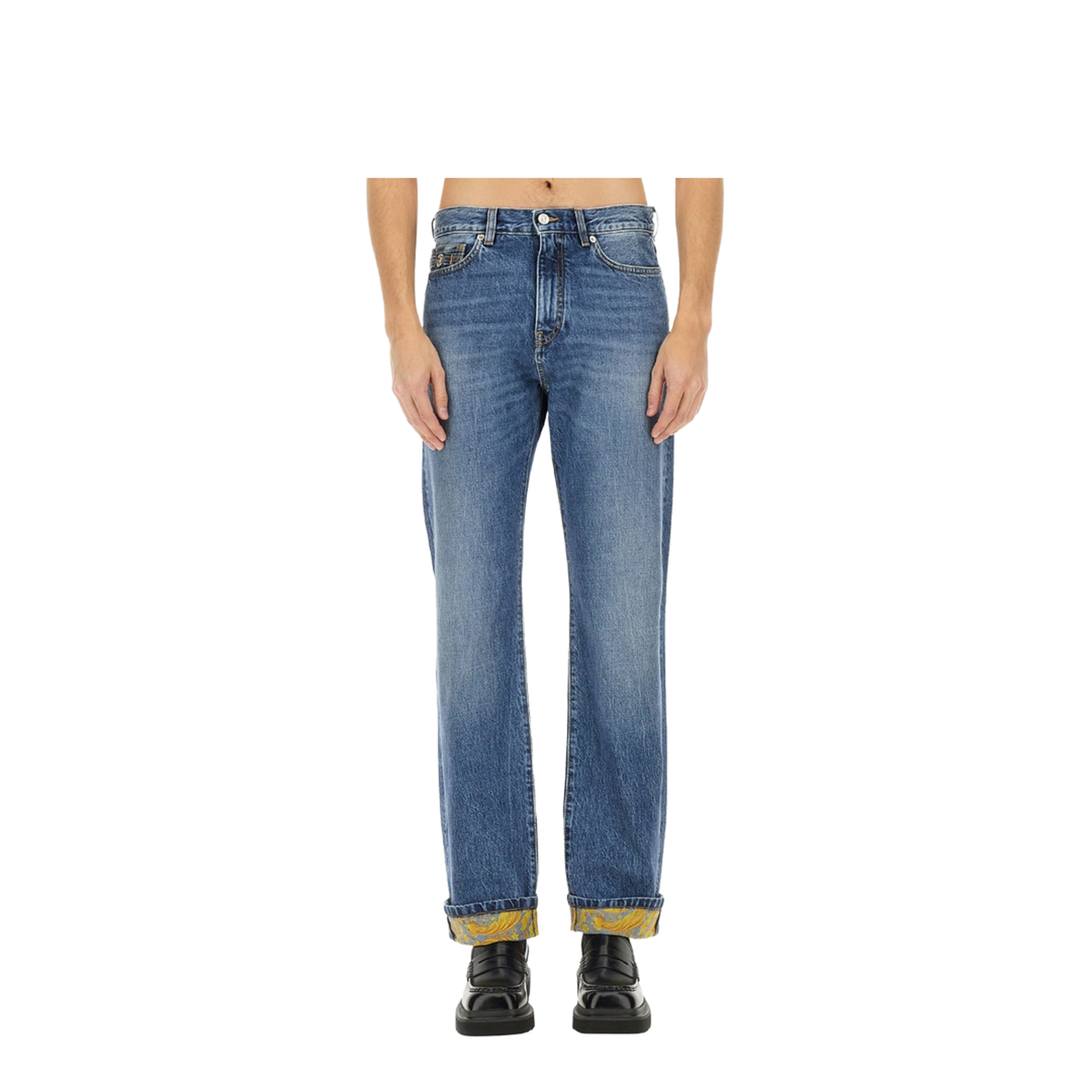 Indigo Blue Cotton Jeans - Image 1