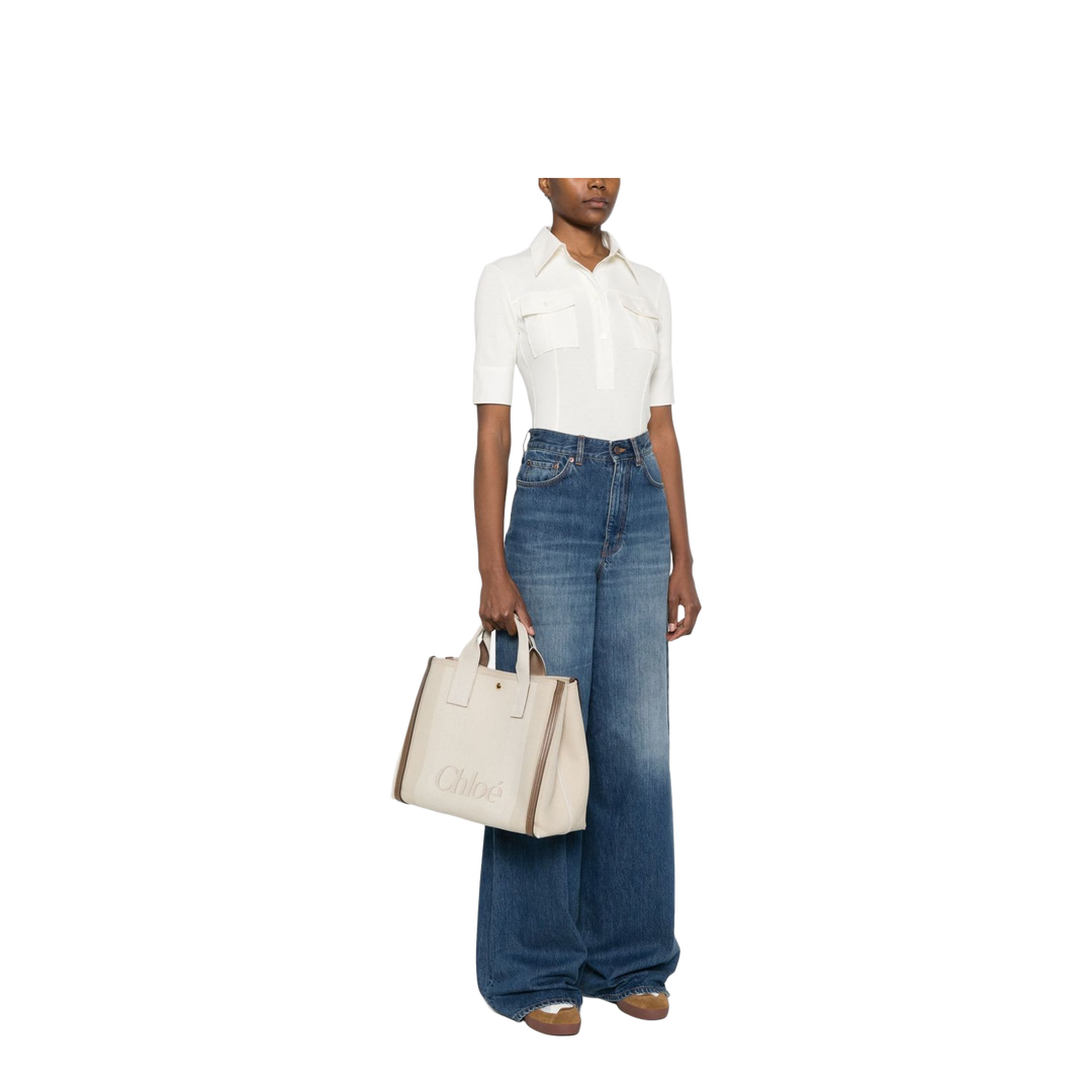 Carry Large Canvas Handbag - Beige - Image 2