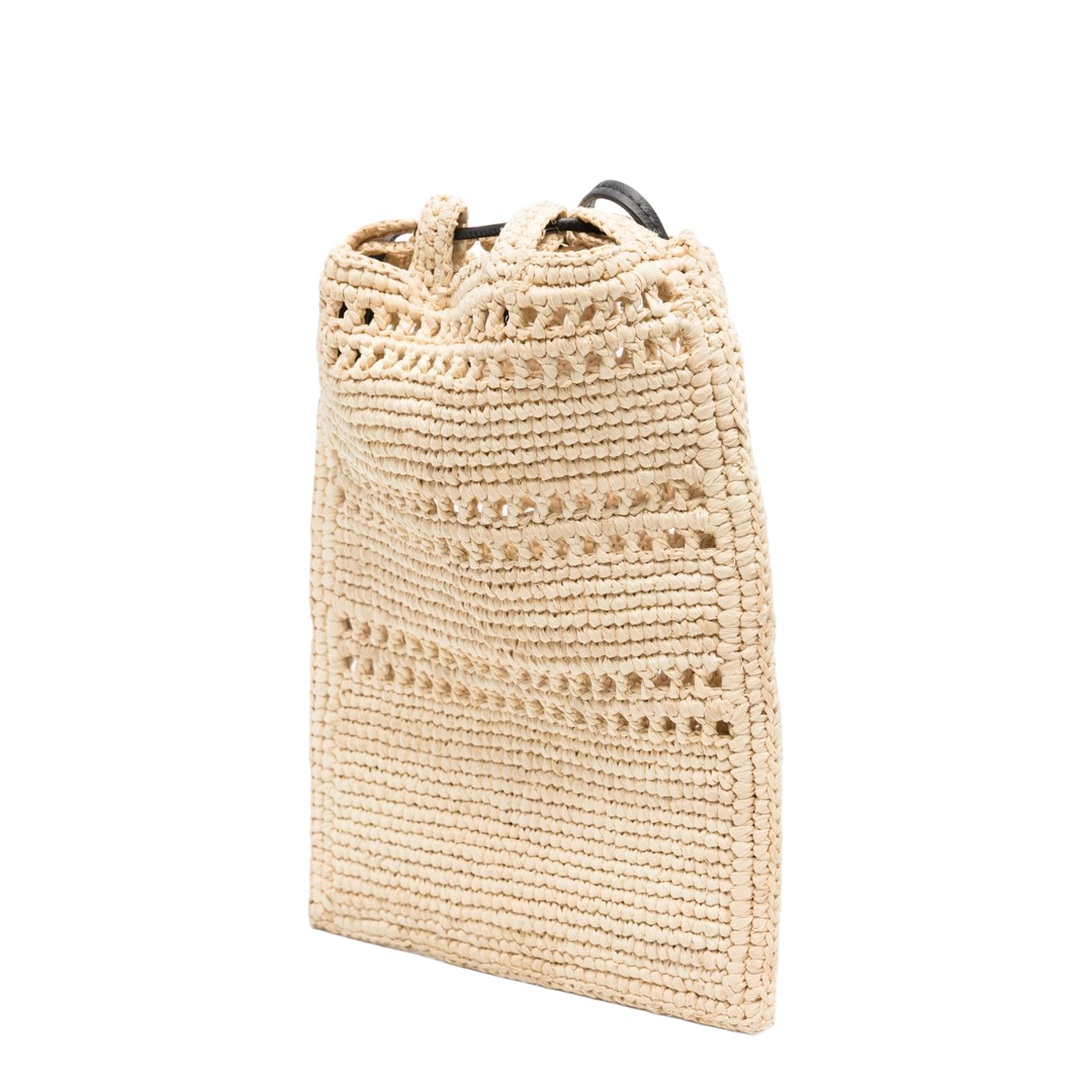 Paula's Ibiza Raffia Crossbody Pouch - Natural/Black - Image 5