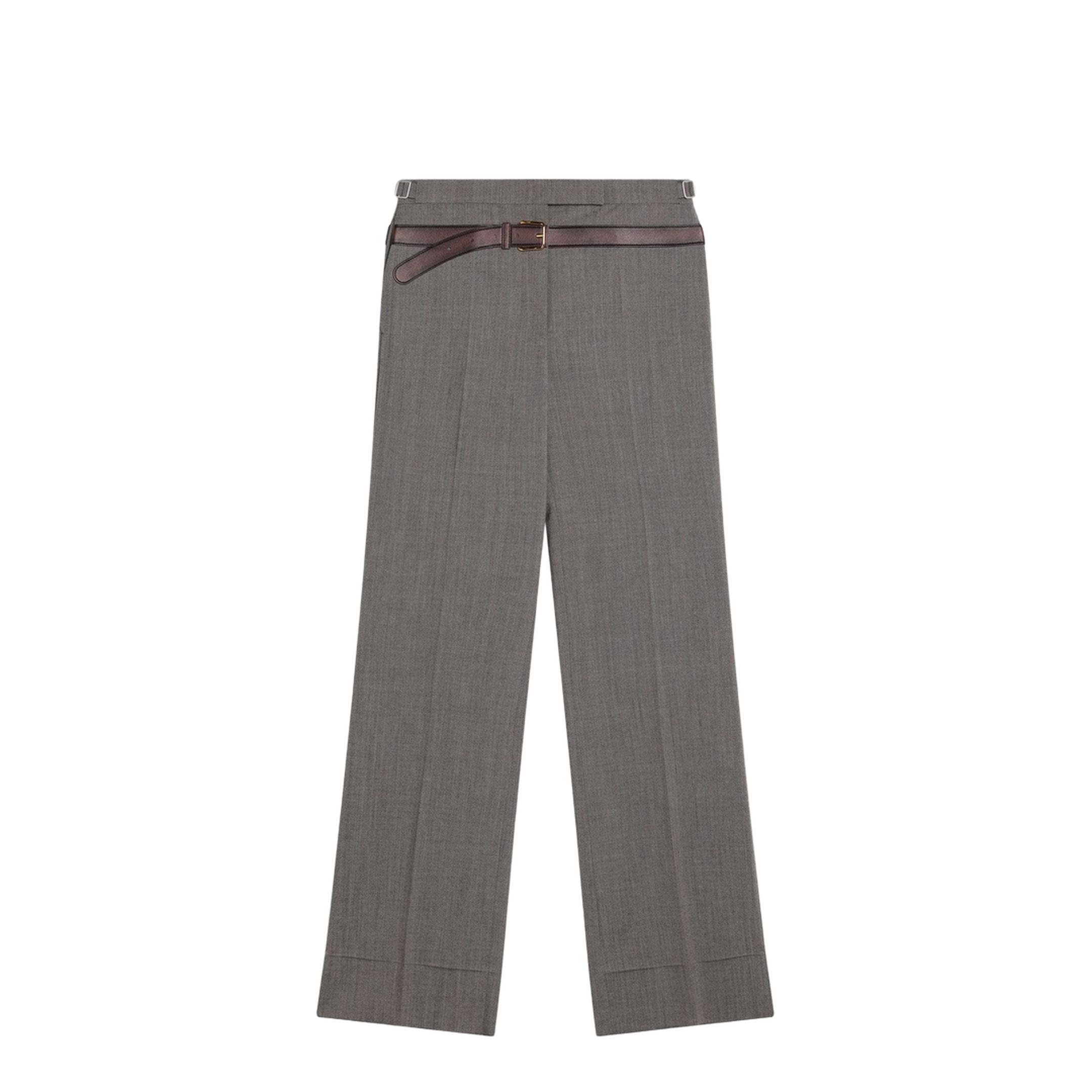 Wool Blend Trousers with Printed Belt - Image 1