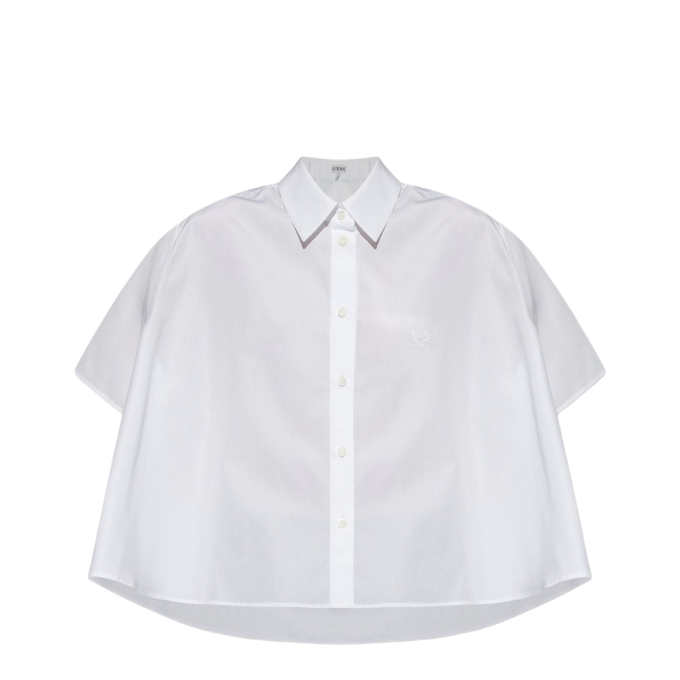 White Short Sleeves Button Fastening Collared Shirt - Image 1