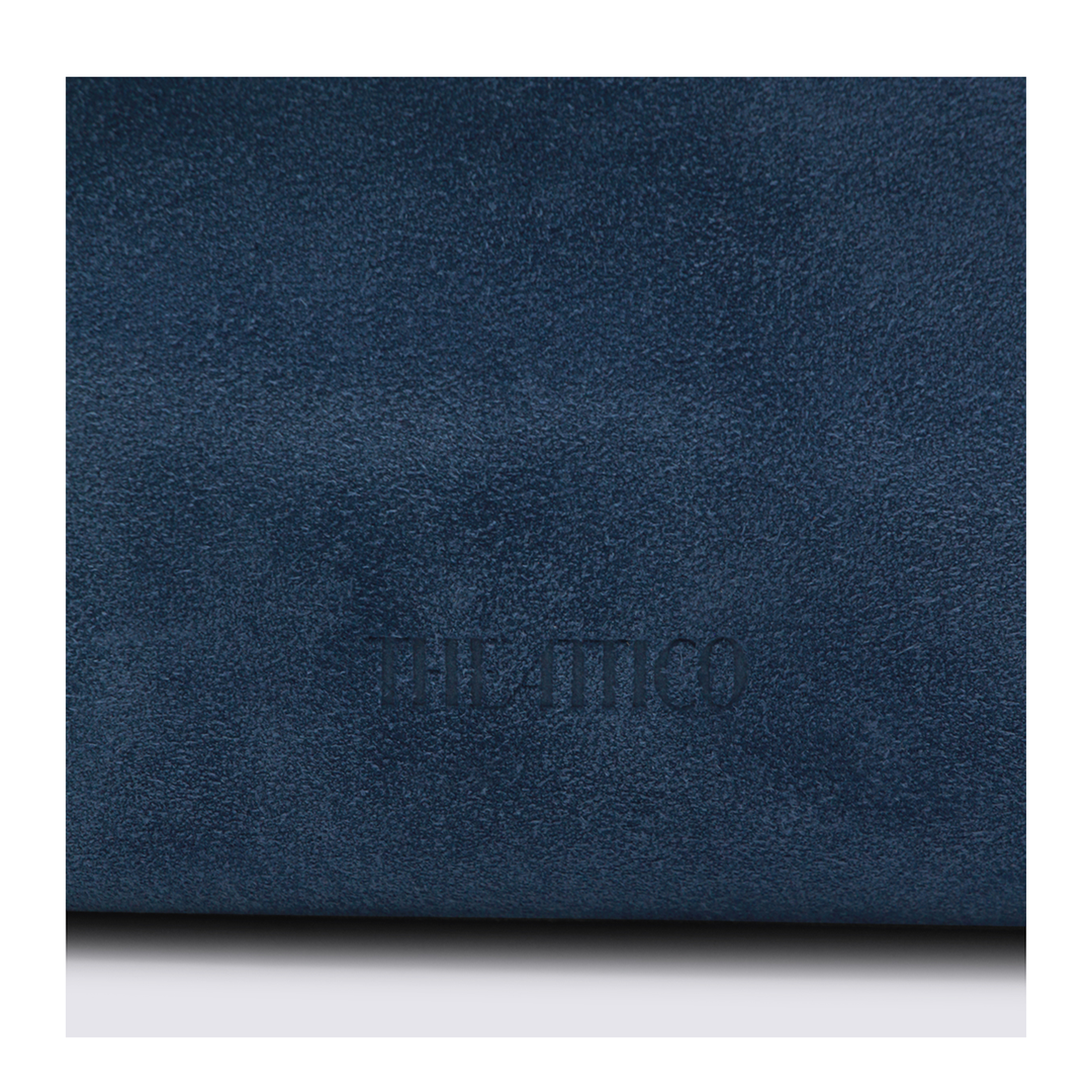 La Passeggiata Medium Suede Top Handle Bag - Sapphire Blue - Image 8