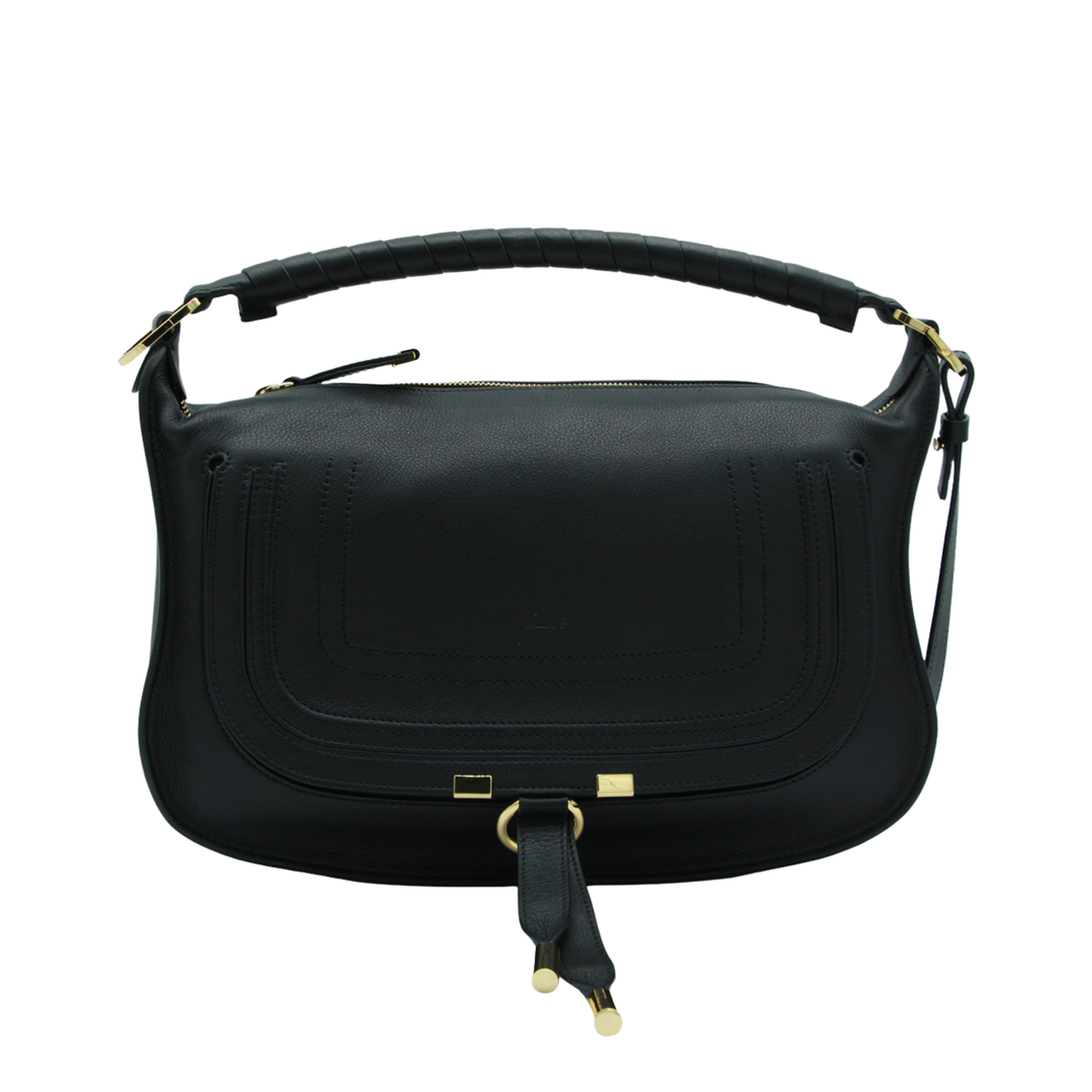 Marcie Small Calfskin Shoulder Bag - Black - Image 2