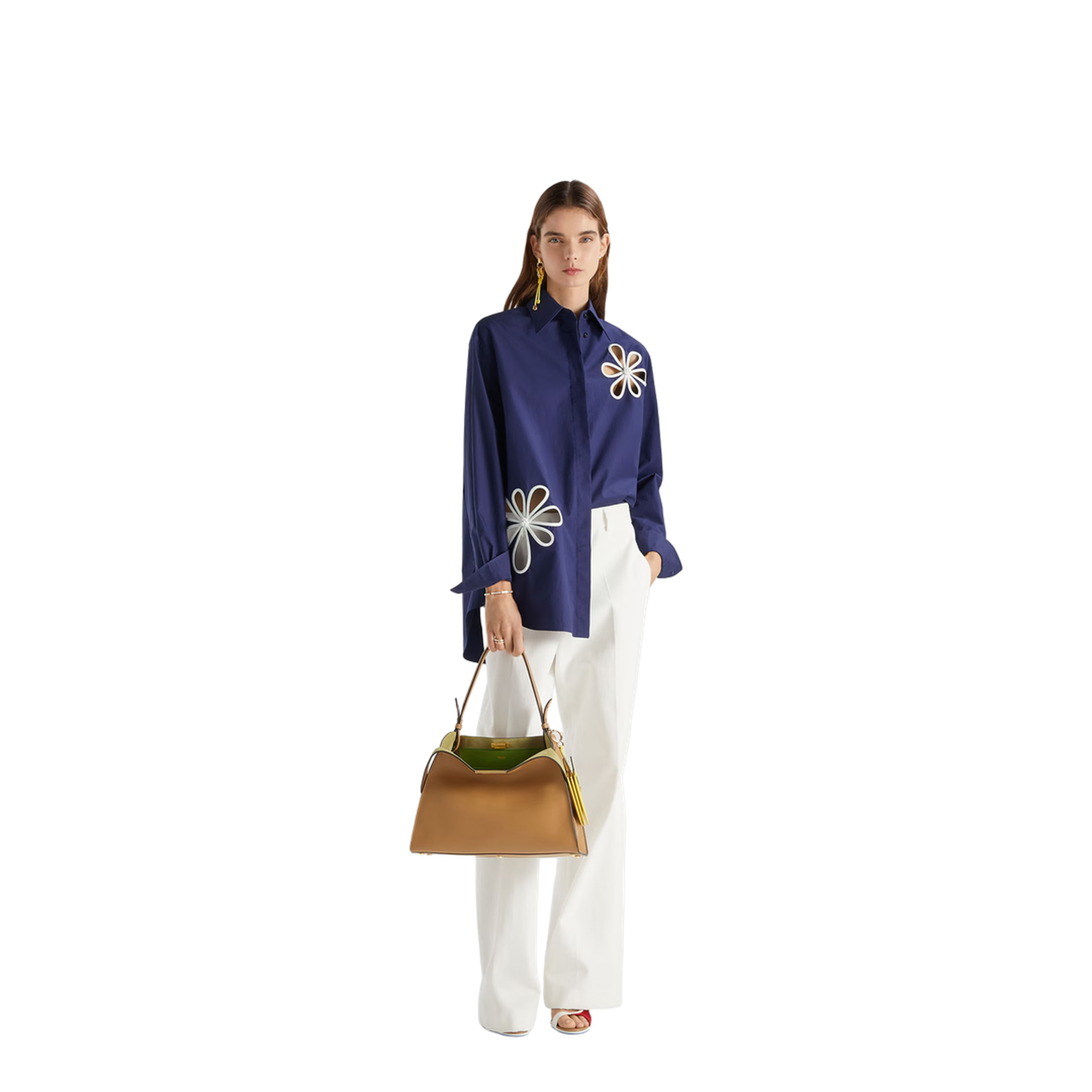 Pants in cotton with embroidered logo - Image 2