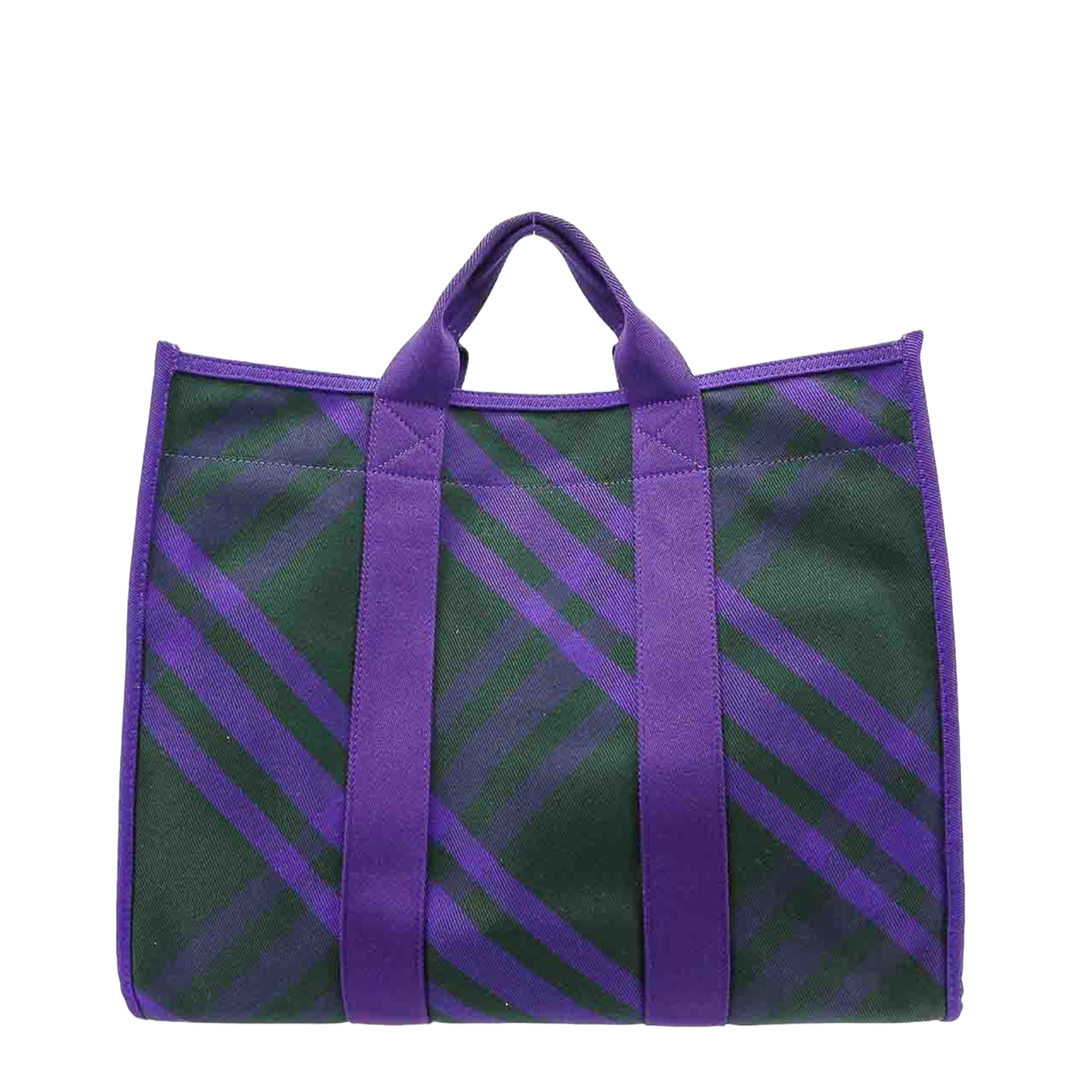 Canvas Shoulder Bag Check Motif - Image 3
